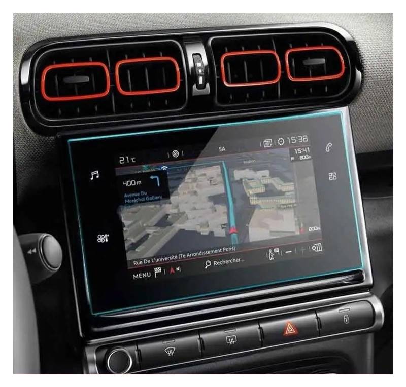 GPS Schutzfolie Auto Radio GPS Navigation Gehärtetem Glas Screen Protector Film Für Citroen Für C3 Für AIRCROSS 2021 Innen Zubehör Navigation Schutzfolie(200x120mm) von AVFORA