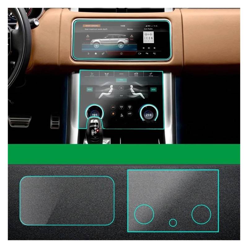 GPS Schutzfolie Auto Zentrale Klimaanlage Navigation Bildschirm TPU Schutz Film Für Land Für Rover Für Range Für Rover Für Sport L494 Für Vogue L405 Velar 17-20 Navigation Schutzfolie(6) von AVFORA