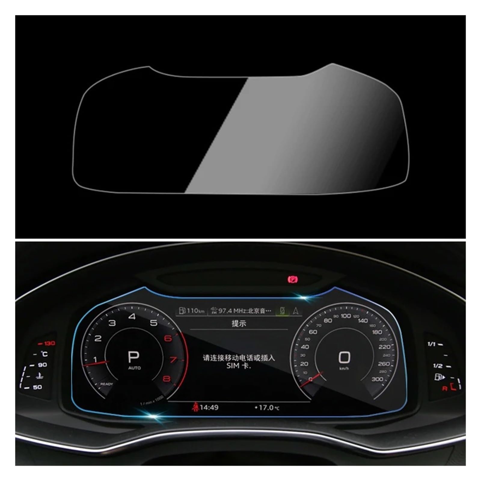 GPS Schutzfolie Für A6 C8 Für A7 2019 2020 2021 2022 Gehärtetes Glas Auto Navigation Screen Protector Film Instrument Panel Aufkleber Zubehör Navigation Schutzfolie(Dashboard HD) von AVFORA