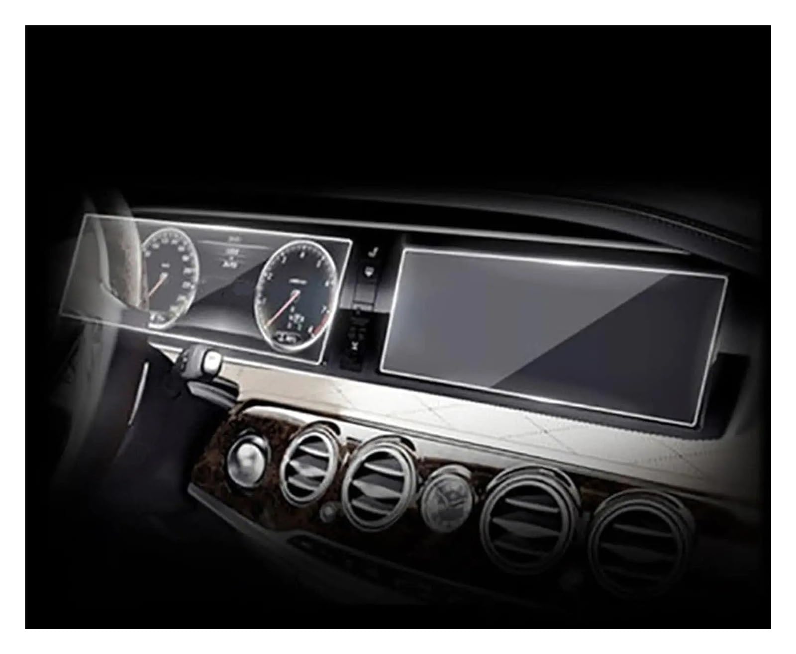 GPS Schutzfolie Für Benz W221 W222 S350L-S500 2014–2017, GPS-Navigation, Gehärtetes Glas Und Armaturenbrett-Displayschutzfolie (2 Stück) Navigation Schutzfolie von AVFORA