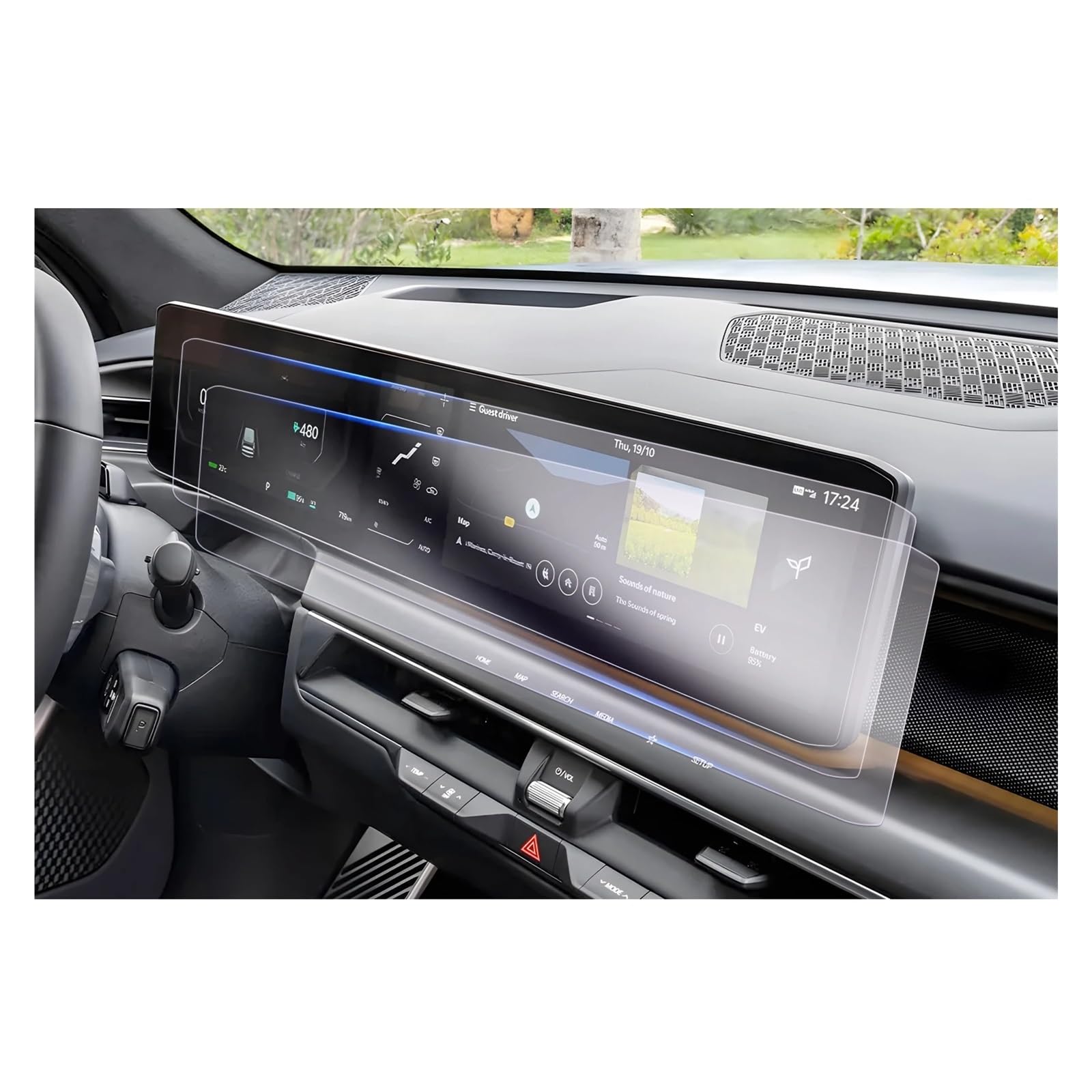 GPS Schutzfolie Für Kia Für EV9 2023 2024 Auto Navigation & LCD Instrument Nano Screen Protector Auto Innen Zubehör Navigation Schutzfolie von AVFORA