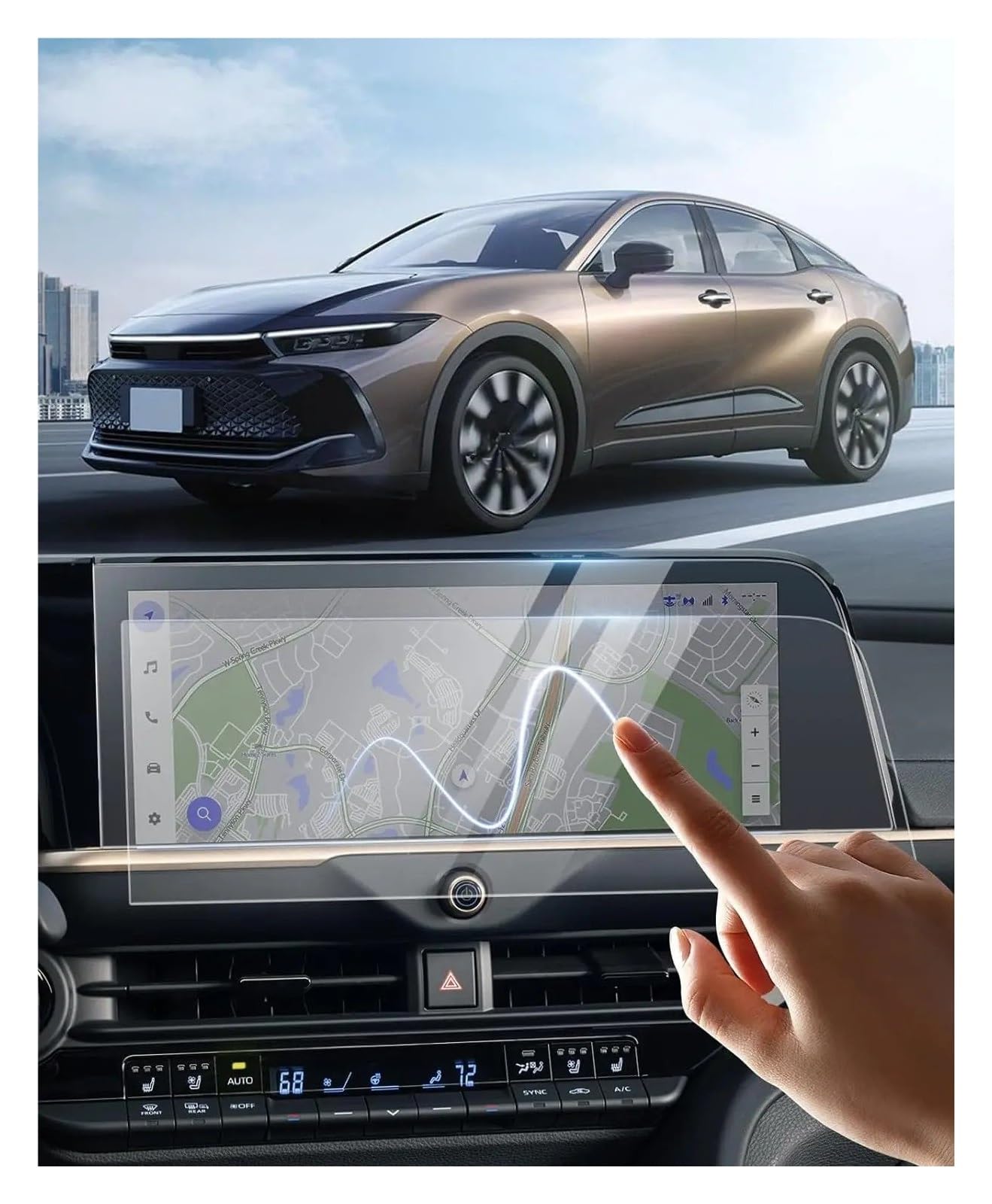 GPS Schutzfolie Für Toyota Für Crown Für Gladiator 2023 2024 Navigation Gehärtetem Glas 12,3 Zoll GPS Screen Protector Display-schutzfolie Navigation Schutzfolie von AVFORA