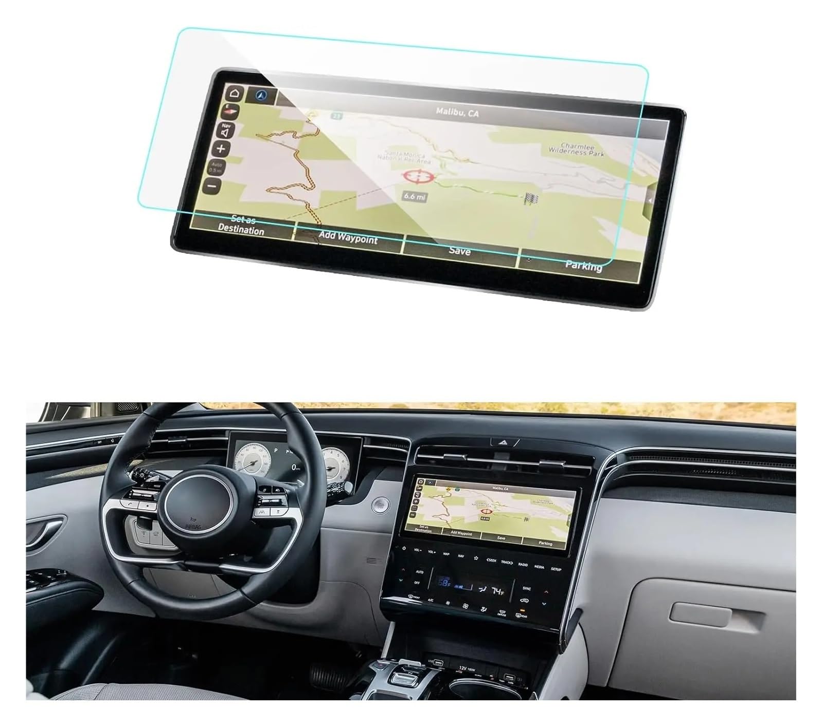 GPS Schutzfolie Gehärtetes Glas Schutzfolie Für Hyundai Für Tucson 2022 2023 Auto 10,25 Zoll GPS-Navigation Schutzfolie LCD-Bildschirm Anti-Kratz-Folie Navigation Schutzfolie(Dashboard) von AVFORA