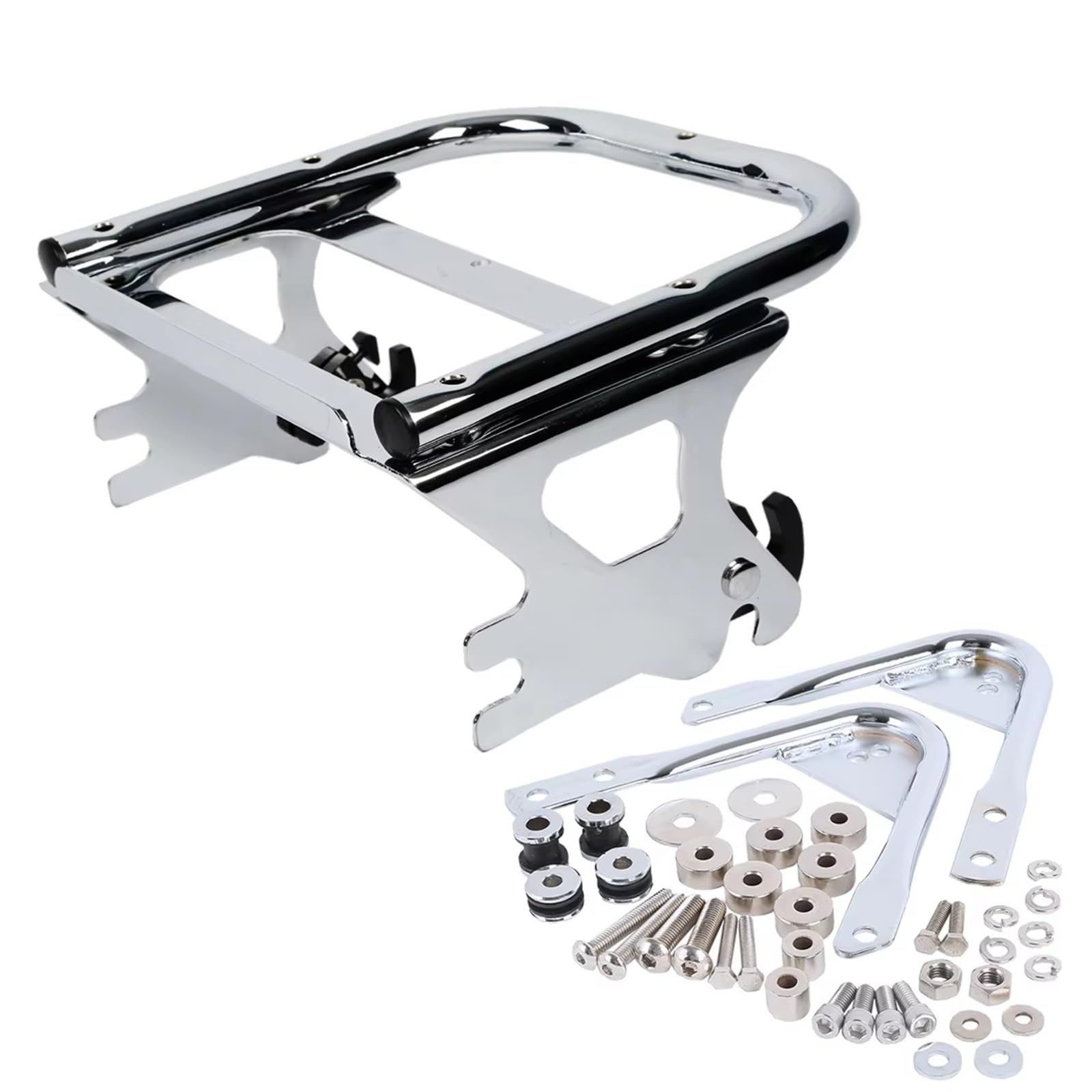 Motorrad Hinten Gepäck Rack Motorrad-Zwei-Up-Gepäckträger-Docking-Hardware-Kit Für Tour Für Pak Für Touring Für Electra Für Street Glide Für Road King Für FLTR Für FLHX 97–08 Motorrad Hinten Rack(A) von AVFORA