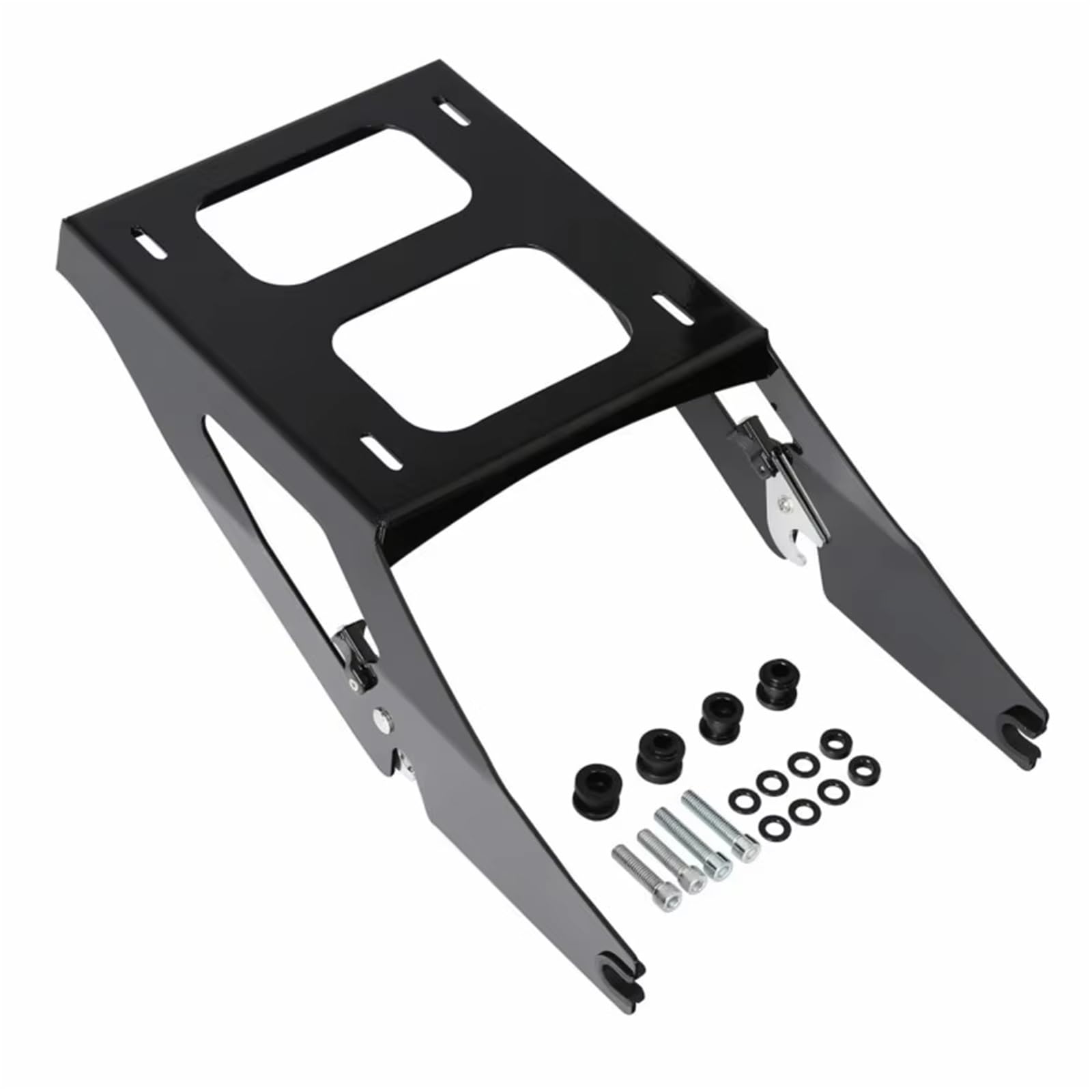 Motorrad Hinten Gepäck Rack Motorrad Zwei Up Mount Rack Gepäckträger Für Softail Für Sport Für Glide Für FLSB 2018 2019 2020 2021 2022 Motorrad Hinten Rack(Schwarz) von AVFORA