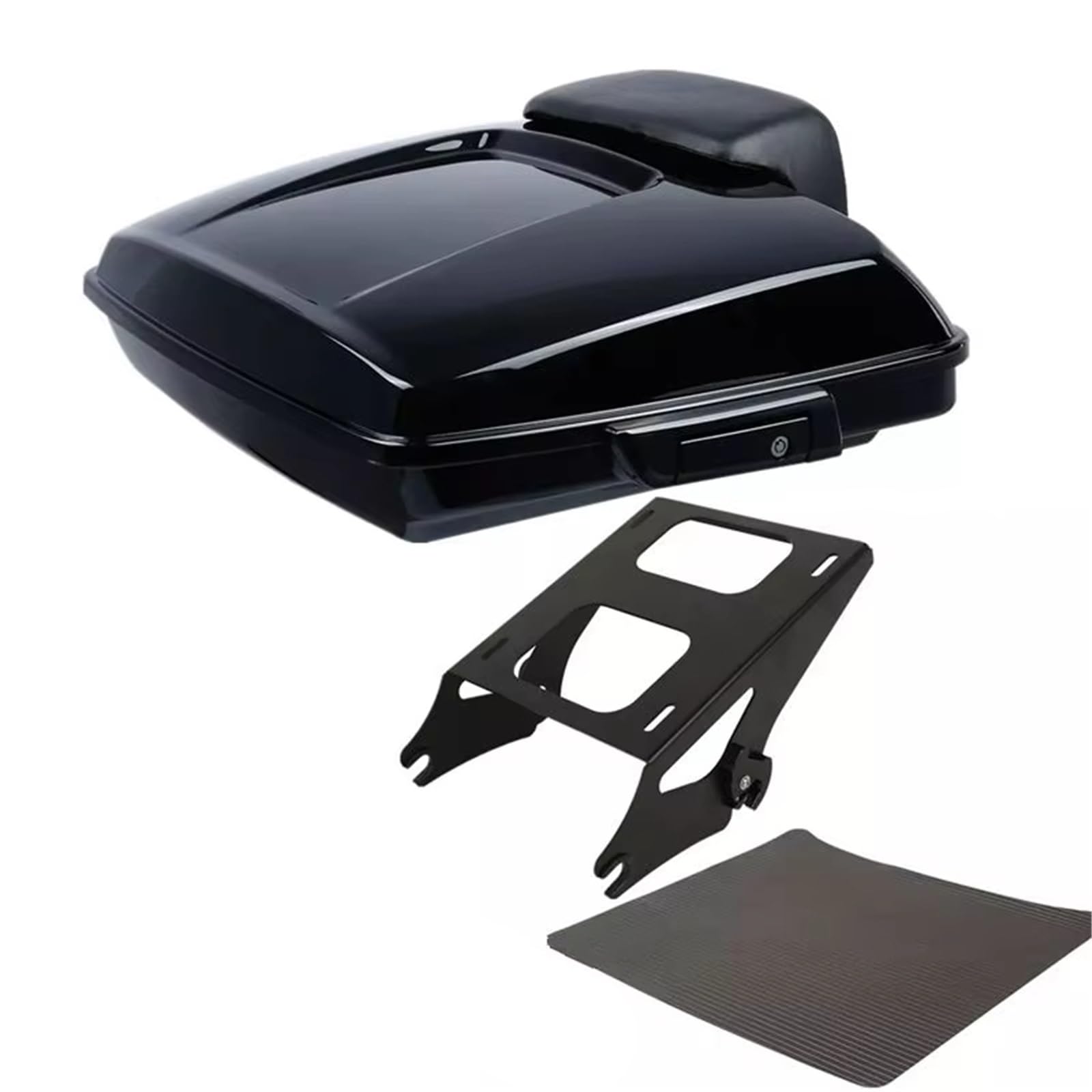 Motorrad Hinten Gepäck Rack Pack Trunk + Pad 2 Up Rack Für Tour Für Pak Für Road Für King Für Glide 2014 2015 2016 2017 2018 2019 2020 2021 2022 2023 2024 Motorrad Hinten Rack(NO2) von AVFORA