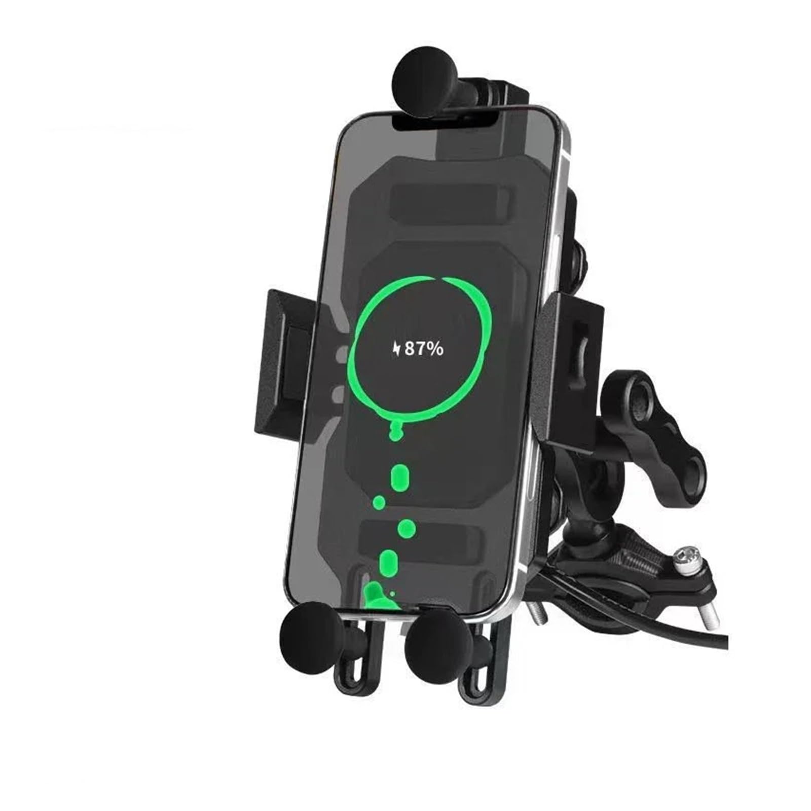 Motorrad Telefonhalter Motorrad Reiten Handy-Navigation Halterung Fahrrad Handy Unterstützung Halterung Schnelle Lade Drahtlose Ladegerät Universal Handyhalterung(B-Charging Handlebar) von AVFORA