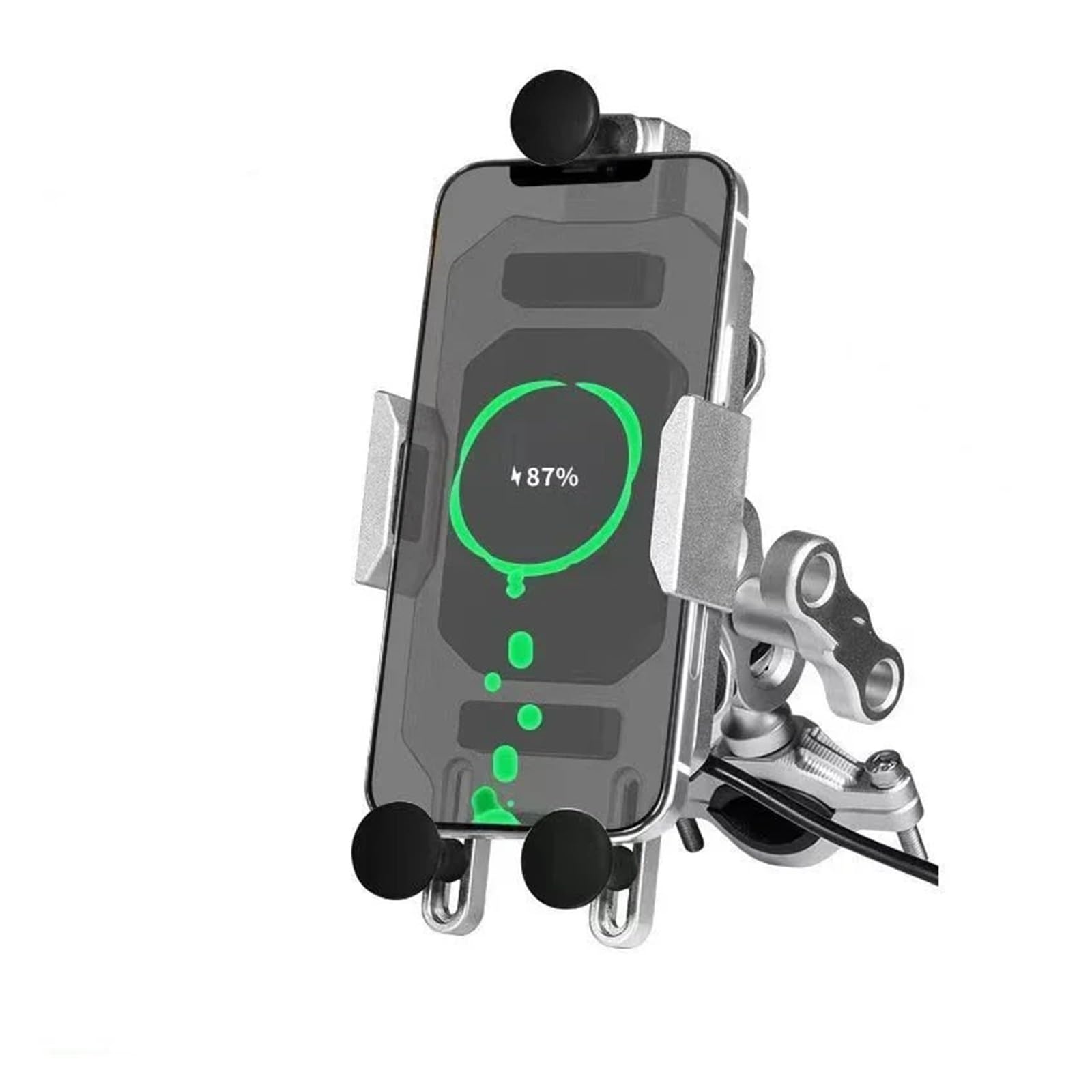 Motorrad Telefonhalter Motorrad Reiten Handy-Navigation Halterung Fahrrad Handy Unterstützung Halterung Schnelle Lade Drahtlose Ladegerät Universal Handyhalterung(S-Charging Handlebar) von AVFORA