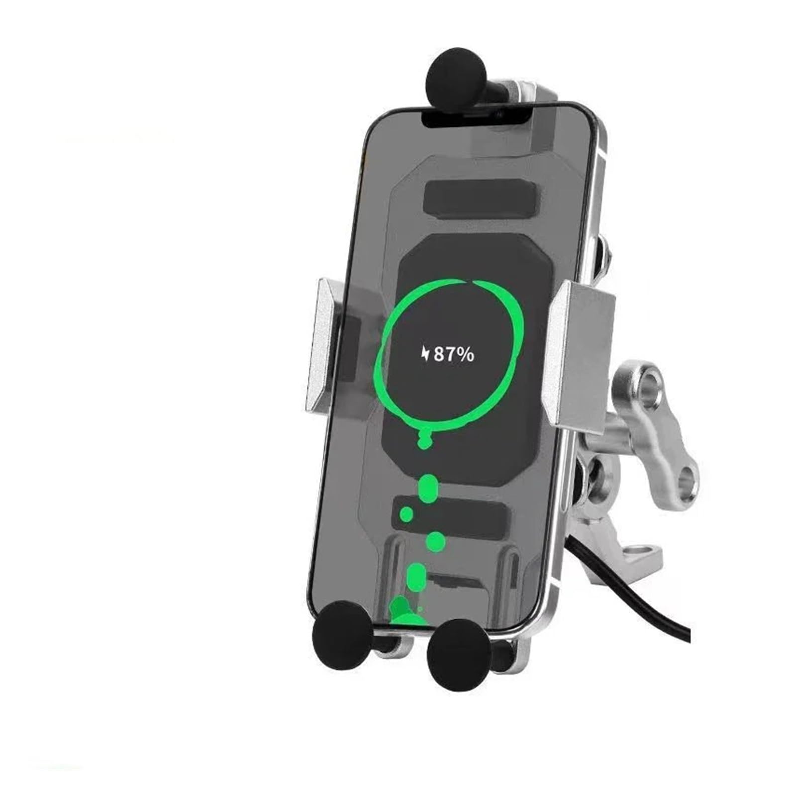 Motorrad Telefonhalter Motorrad Reiten Handy-Navigation Halterung Fahrrad Handy Unterstützung Halterung Schnelle Lade Drahtlose Ladegerät Universal Handyhalterung(S-Charging Mirror) von AVFORA