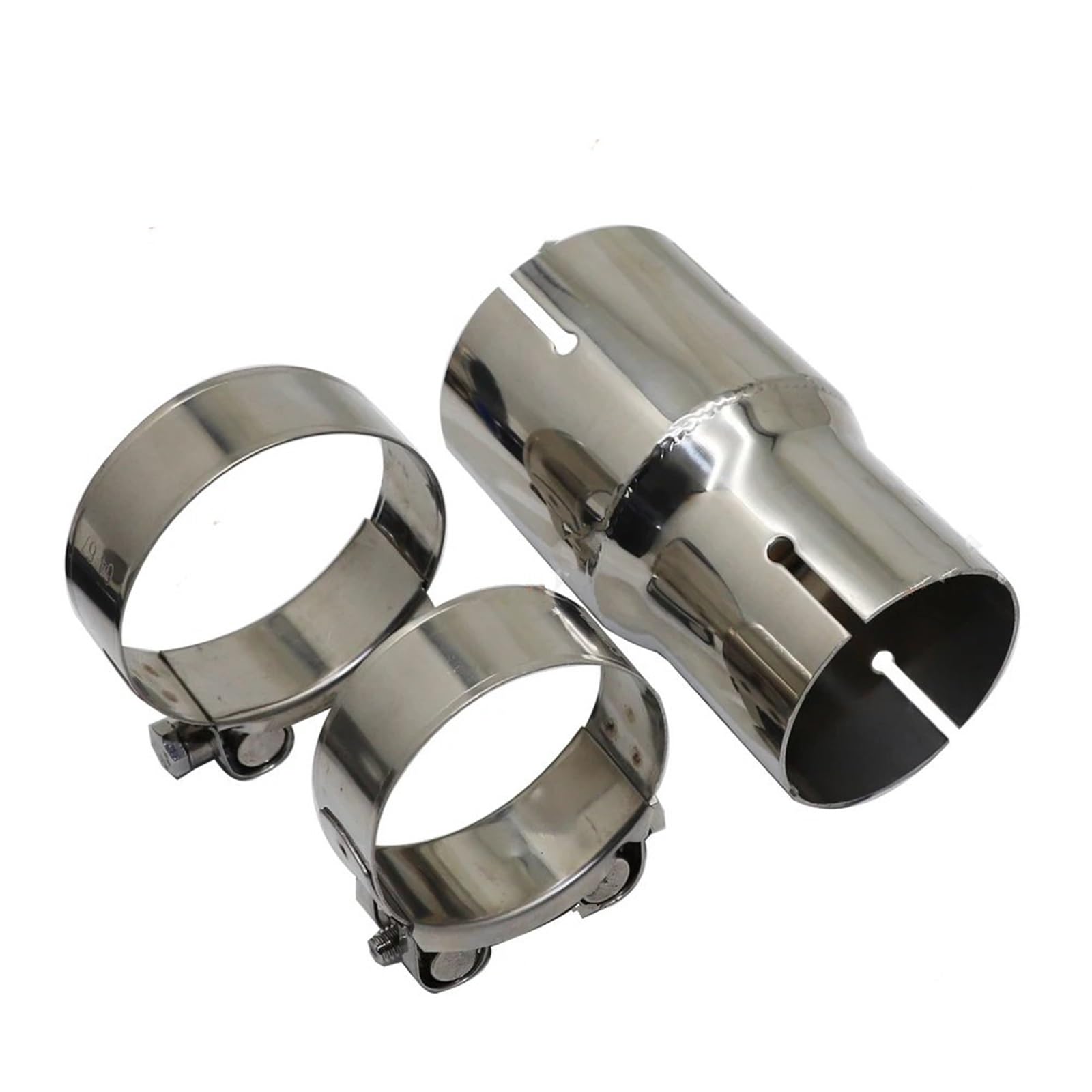 Schalldämpfer Endrohr Auspuffrohr Reduzieradapter Auspuffrohr Pipeline Geschweißtes Rohr Universal Autozubehör Edelstahl Endrohr Abgasrohr(I.D 51MM-63MM) von AVFORA