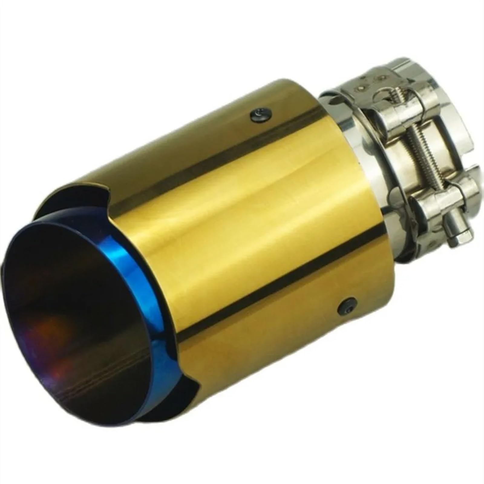 Schalldämpfer Endrohr Universal Edelstahl Schalldämpfer Spitze Goldene Farbe Auto Auspuff Spitze Teile 1 Stück Endrohr Abgasrohr(IN 54MM Out 89MM) von AVFORA