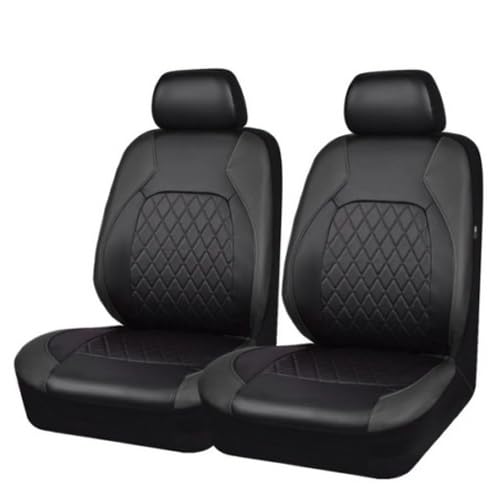 AVLIK Autositzbezüge Set für Opel Mokka A B 2012-2022, Auto Sitzauflage PU Leder Vordersitze Sitzschoner Schonbezüge Komplettset Zubehör,Black- Front Seat Cover 1 Pair von AVLIK