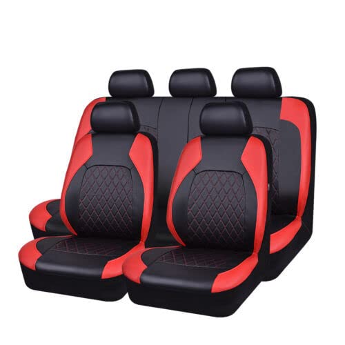 AVLIK Autositzbezüge Set für Peugeot 206 207 207CC 3008 I II 2004-2020, Auto Sitzauflage PU Leder Vordersitze Sitzschoner Schonbezüge Komplettset Zubehör,Red- Full Set von AVLIK