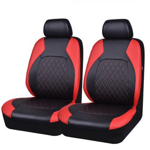 AVLIK Autositzbezüge Set für Suzuki Vitara IV 2014-2023, Auto Sitzauflage PU Leder Vordersitze Sitzschoner Schonbezüge Komplettset Zubehör,Red- Front Seat Cover 1 Pair von AVLIK