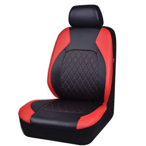 Autositzbezüge Set für Peugeot 206 207 207CC 3008 I II 2004-2020, Auto Sitzauflage PU Leder Vordersitze Sitzschoner Schonbezüge Komplettset Zubehör,Red- Driver Seat Cover 1 Piece von AVLIK