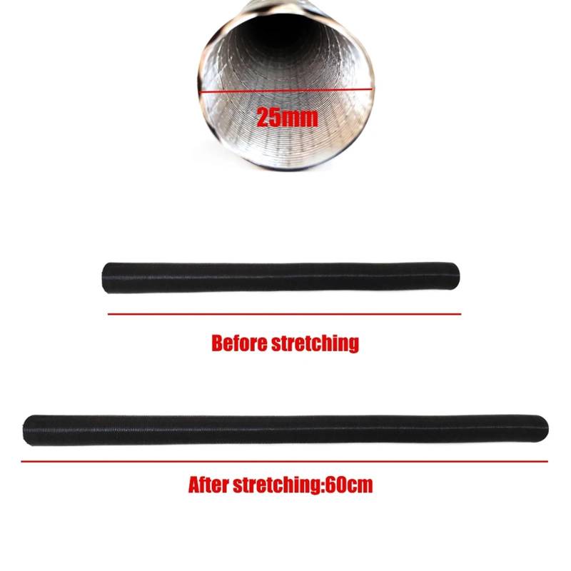Auto-Luftansaugrohr 25/42/60/75mm Auto Luft Heizung Kanal Kanalisation Rohr Schlauch Linie Schwarz Für Diesel Parkplatz Heizung Air Ansaugrohr Air Auspuff Rohr Auto-Luftansaugschlauch(25mm Length 60cm von AVNVNCNO