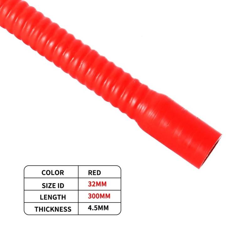 Auto-Luftansaugrohr 32 34 36 38 51 Mm Flexibler Silikonschlauch Kühlerrohr Lufteinlass Hochdruck-Gummi-Verbindungsrohr Länge 30 cm Auto-Luftansaugschlauch(30CM-RD-ID 32mm) von AVNVNCNO