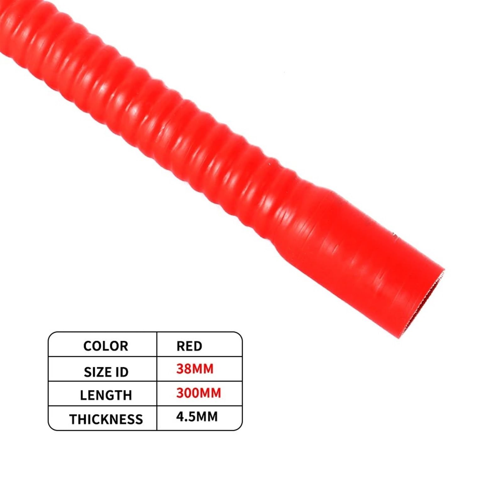 Auto-Luftansaugrohr 32 34 36 38 51 Mm Flexibler Silikonschlauch Kühlerrohr Lufteinlass Hochdruck-Gummi-Verbindungsrohr Länge 30 cm Auto-Luftansaugschlauch(30CM-RD-ID 38mm) von AVNVNCNO