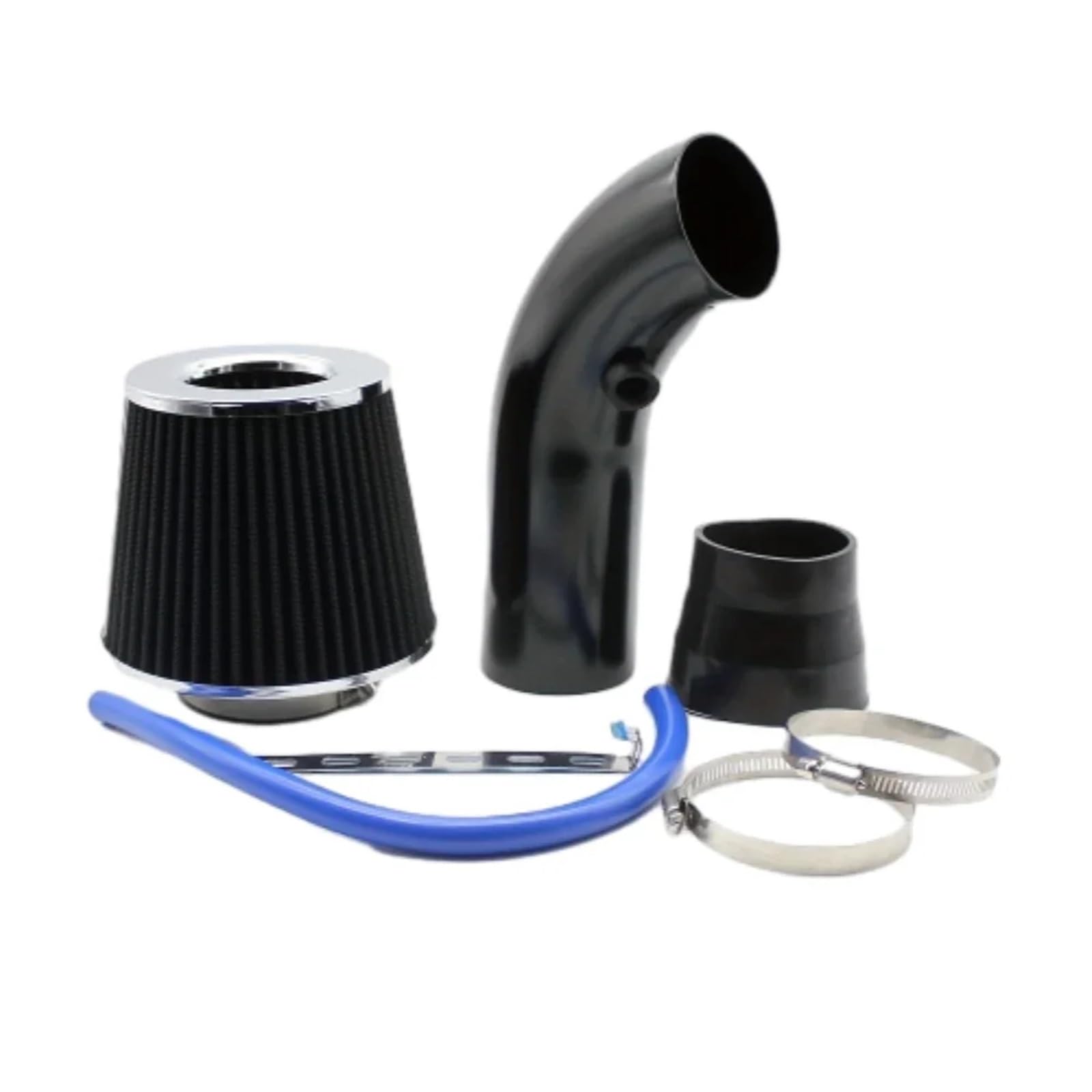 Auto-Luftansaugrohr 76mm Auto Umgerüstet Winter Pilzkopf Luftfilter Ansaugrohr Filter Flow Kaltluftfilter Aluminium Rohr Kit Auto-Luftansaugschlauch(Schwarz) von AVNVNCNO