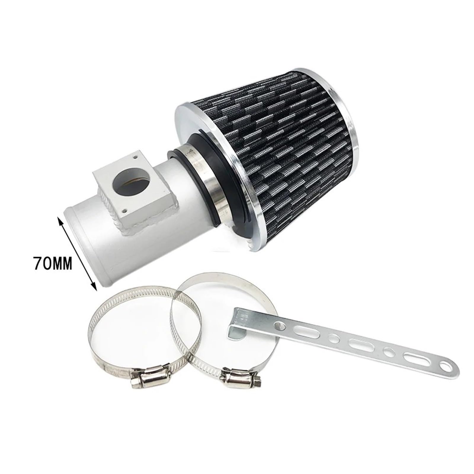 Auto-Luftansaugrohr Für Mitsubishi Für ASX Für Lancer Für Outlander Cold Air Intake System Kit Mit Luftfilter Silber Aluminium Rohr Auto-Luftansaugschlauch(70MM) von AVNVNCNO