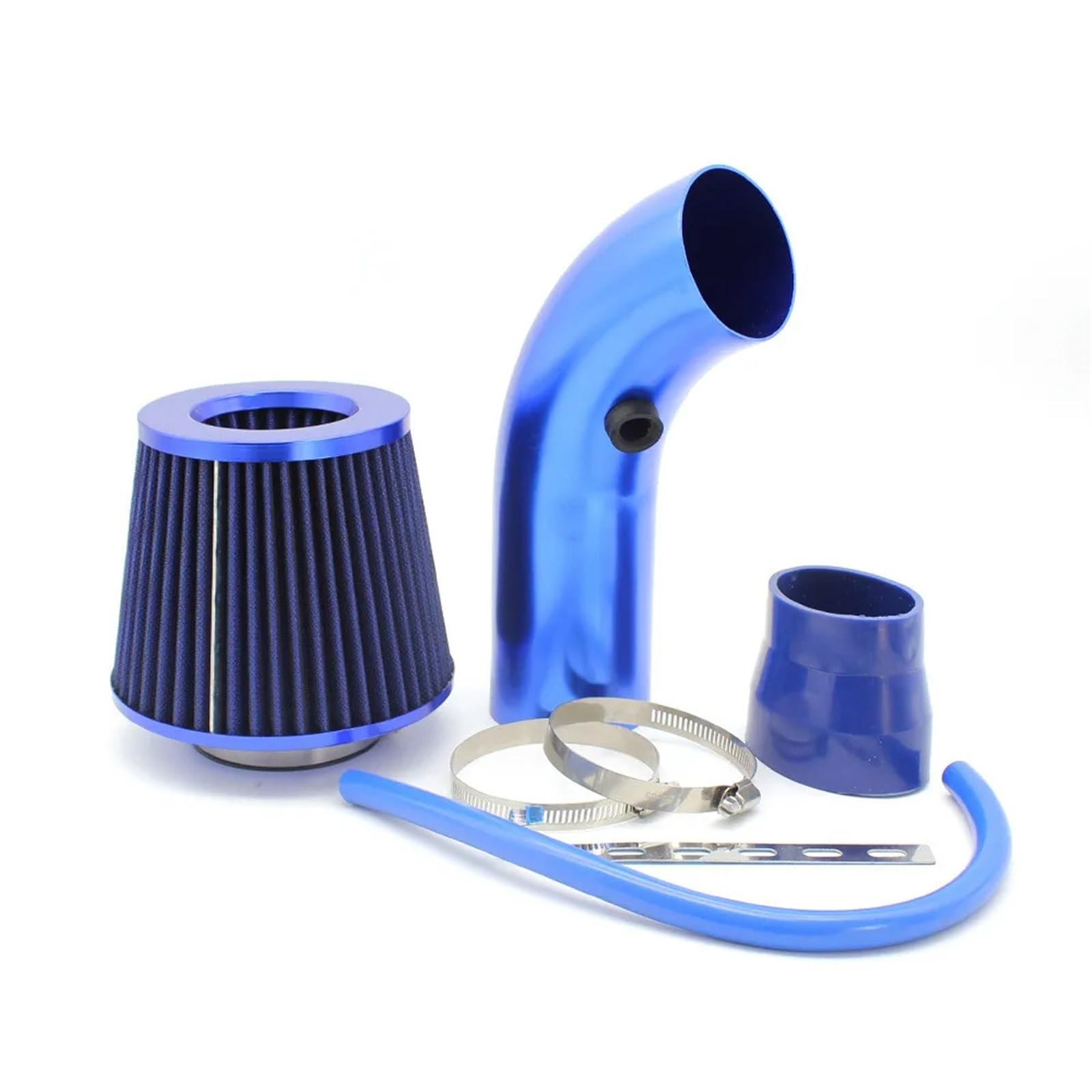 Auto-Luftansaugrohr Universal Alumimum 3 Zoll 76mm Auto Cold Air Intake Turbo Induktion Rohr Rohr Kegel Luftfilter Auto-Luftansaugschlauch(Blau) von AVNVNCNO