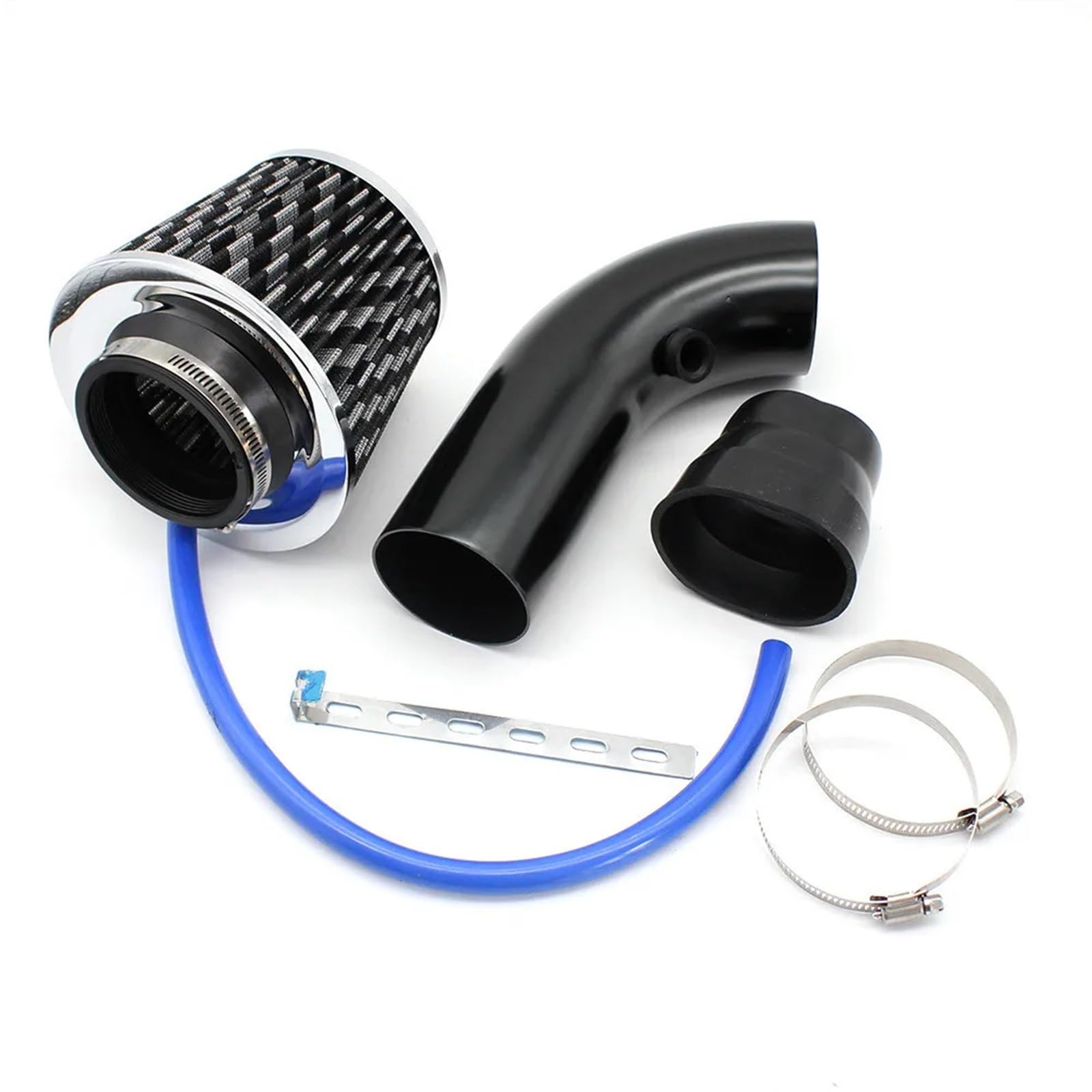 Auto-Luftansaugrohr Universal Alumimum 3 Zoll 76mm Auto Cold Air Intake Turbo Induktion Rohr Rohr Kegel Luftfilter Auto-Luftansaugschlauch(Carobn Look) von AVNVNCNO