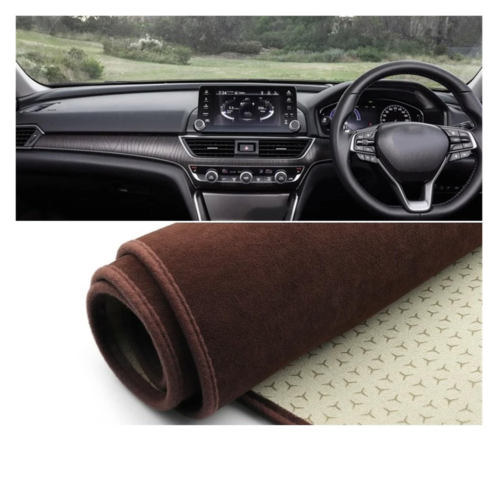 Car Dashboard Cover Pad Für Accord 2018 2019 2020 2021 2022 10. Auto-Armaturenbrett-Abdeckung Sonnenschutzmatte Instrumententafel-Teppich(B RHD Brown) von AVNVNCNO