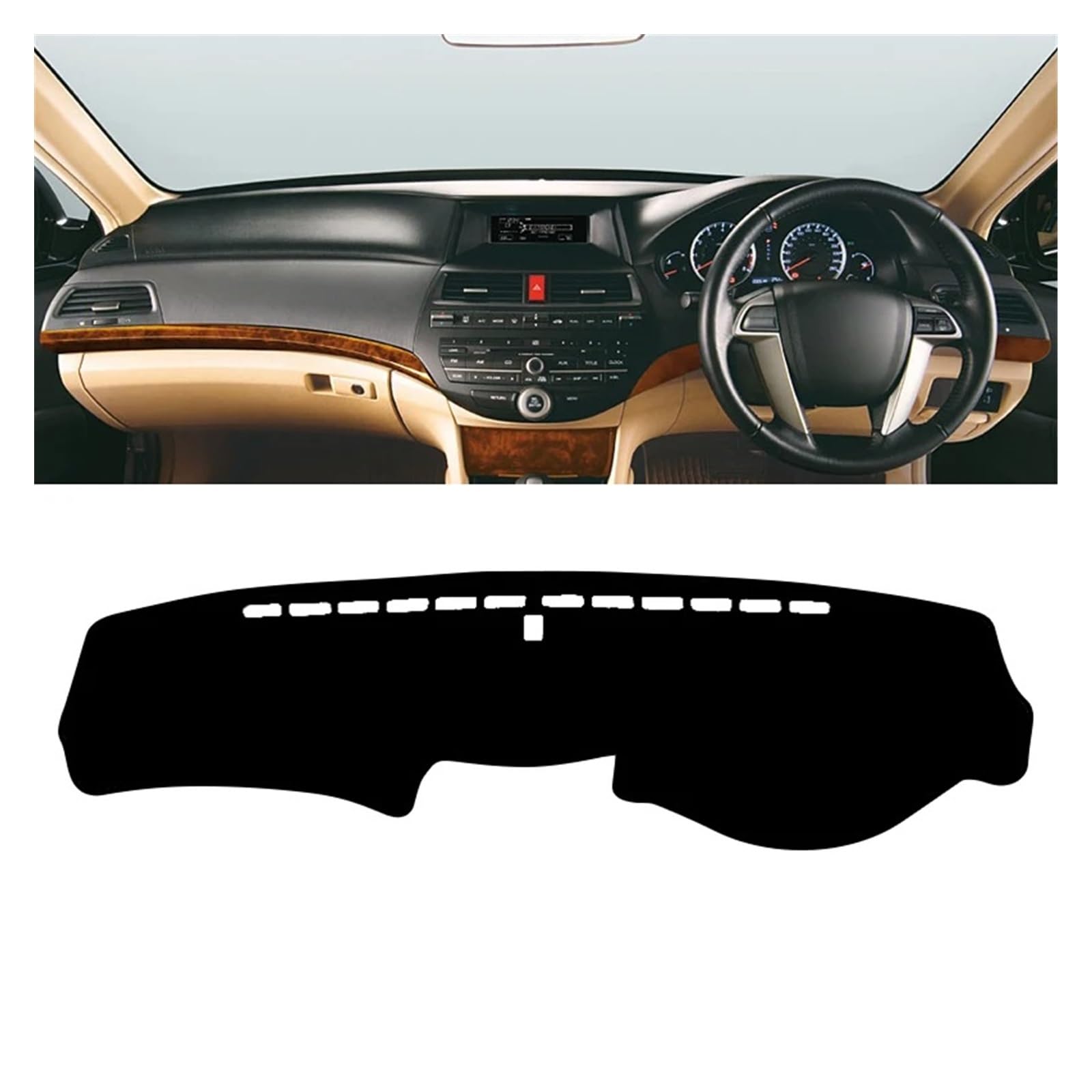 Car Dashboard Cover Pad Für Accord 8th Gen 2008 2009 2010 2011 2012 Auto Dashboard Abdeckung Sonnenschutz Matte Pad Teppiche Innen(A Black Side RHD) von AVNVNCNO