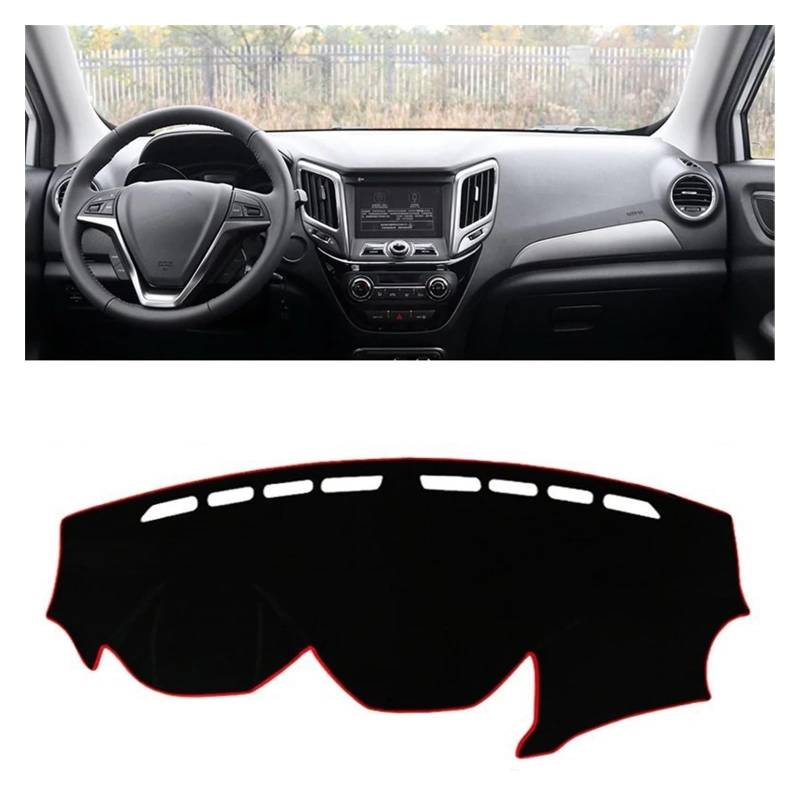 Car Dashboard Cover Pad Für Changan Für CS15 2016-2019 2020 2021 2022 2023 Auto Armaturenbrett Abdeckung Matte Armaturenbrett Sonnenschutz Teppichschutz(A 16-18 Red) von AVNVNCNO