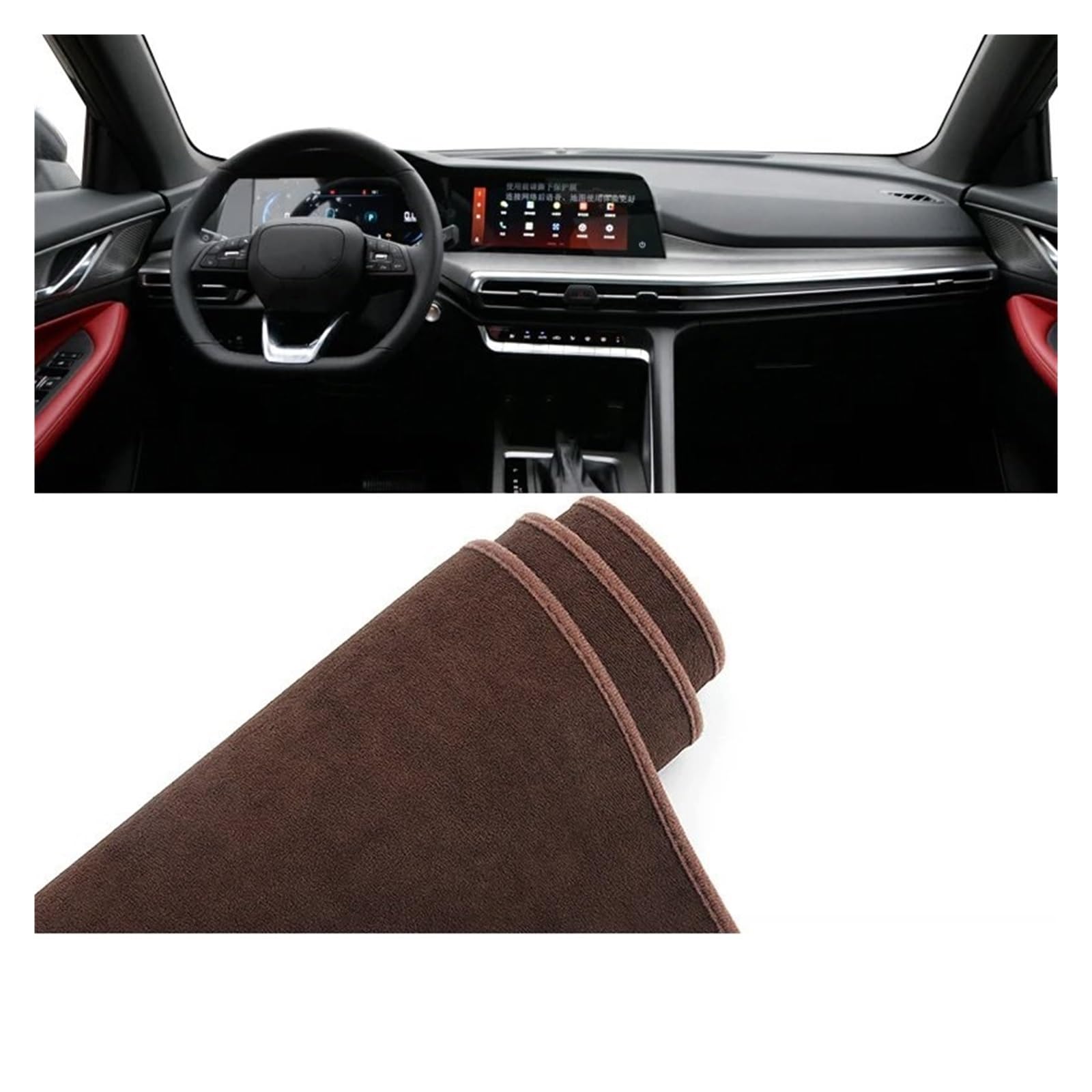 Car Dashboard Cover Pad Für Changan Für CS35 Für Plus 2021 2022 2023 Auto-Armaturenbrett-Abdeckungsmatte Armaturenbrett Sonnenschutz rutschfeste Pads Schutz(B Brown) von AVNVNCNO