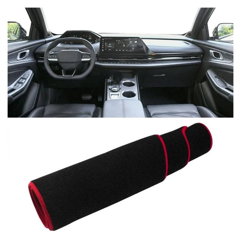 Car Dashboard Cover Pad Für Changan Für CS55 Plus 2022 2023 2024 Für CS55Plus Auto Armaturenbrettabdeckung Instrumententisch Sonnenschutzmatte rutschfeste Unterlage(A Red Side) von AVNVNCNO