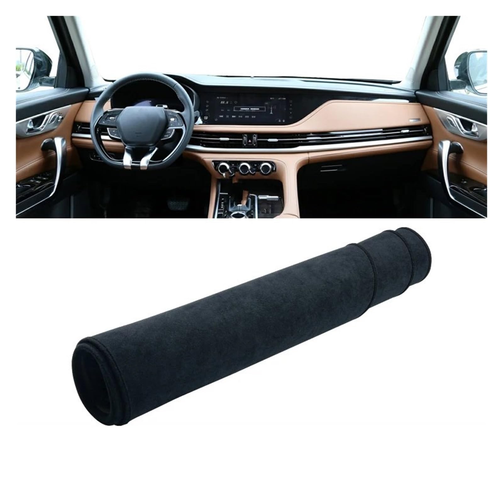 Car Dashboard Cover Pad Für Changan Für CS95 2019 2020 2021 2022 2023 Auto Armaturenbrett Abdeckung Instrument Schreibtisch Sonnenschutz Matte rutschfeste Unterlage(B Black) von AVNVNCNO