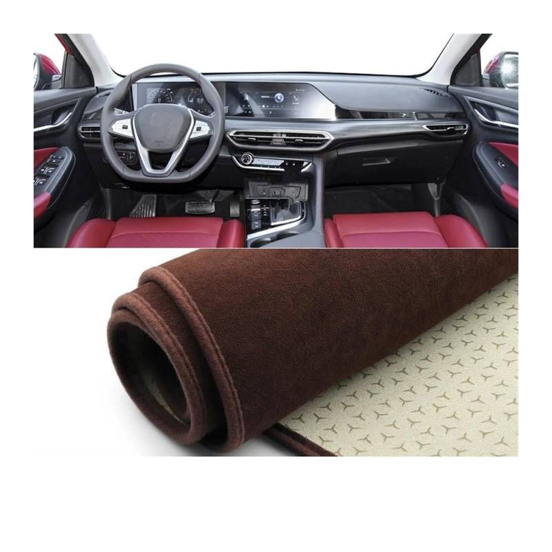 Car Dashboard Cover Pad Für Changan Für Eado Für Plus 2020 2021 2022 2023 Auto-Armaturenbrett-Abdeckung Sonnenschutzmatte Pad Instrumententafel Teppiche(B Brown) von AVNVNCNO