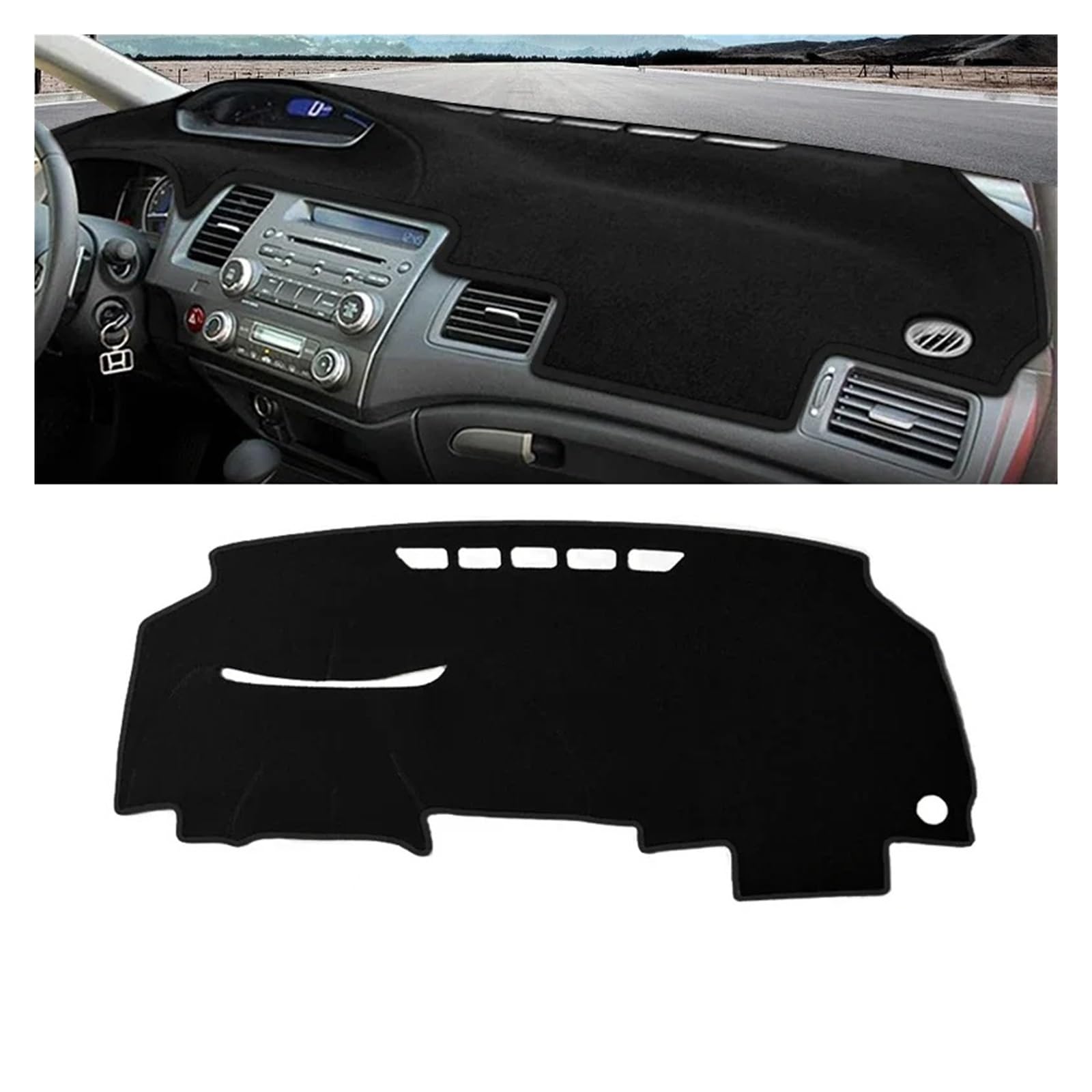 Car Dashboard Cover Pad Für Civic Für 8. 2006 2007 2008 2009 2010 2011 Auto Armaturenbrett Abdeckung Instrument Schreibtisch Sonnenschutz Matte rutschfeste Unterlage(A Black Side) von AVNVNCNO