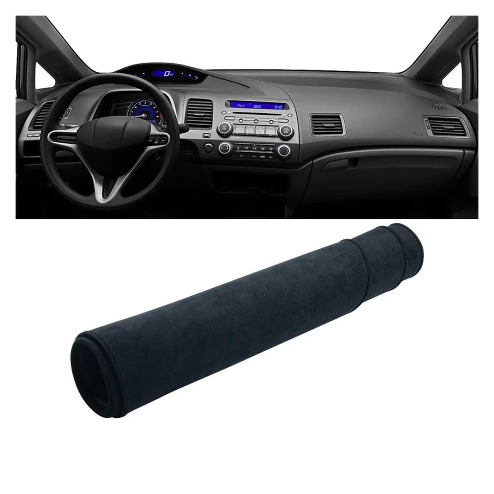 Car Dashboard Cover Pad Für Civic Für 8. 2006 2007 2008 2009 2010 2011 Auto Armaturenbrett Abdeckung Instrument Schreibtisch Sonnenschutz Matte rutschfeste Unterlage(B Black) von AVNVNCNO