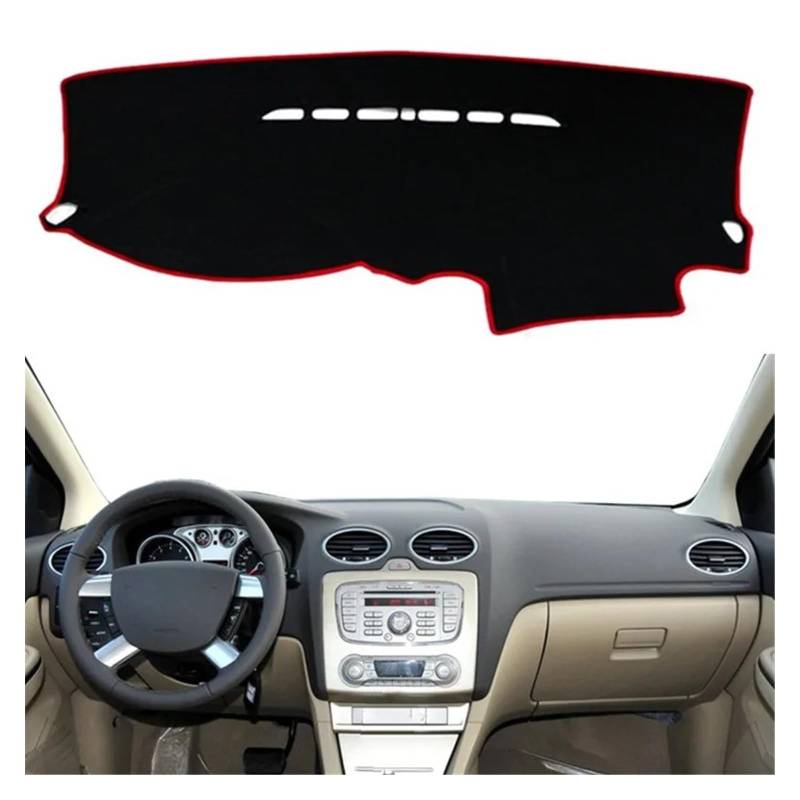 Car Dashboard Cover Pad Für Ford Für Focus 2005-2009 2010 2011 Armaturenbrettabdeckung Dash Mat Dashmat Pad Sonnenblende Schützen Teppich Kissen(Schwarz,Lhd) von AVNVNCNO