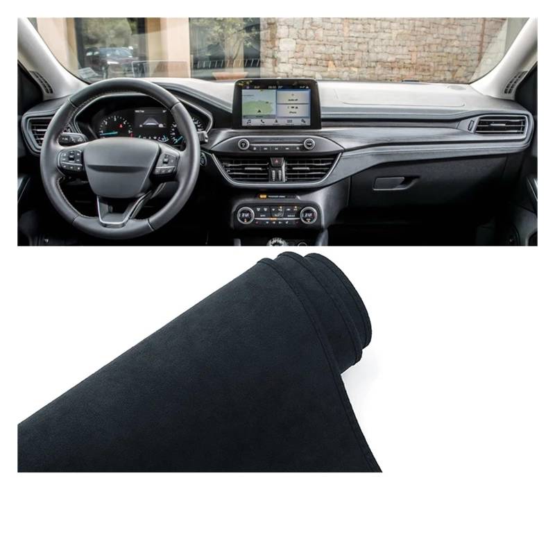 Car Dashboard Cover Pad Für Ford Für Focus Für MK4 IV 2018 2019 2020 2021 2022 2023 Auto Armaturenbrett Abdeckung Matte Armaturenbrett Sonnenschutz Pad Fall(B Black LHD) von AVNVNCNO