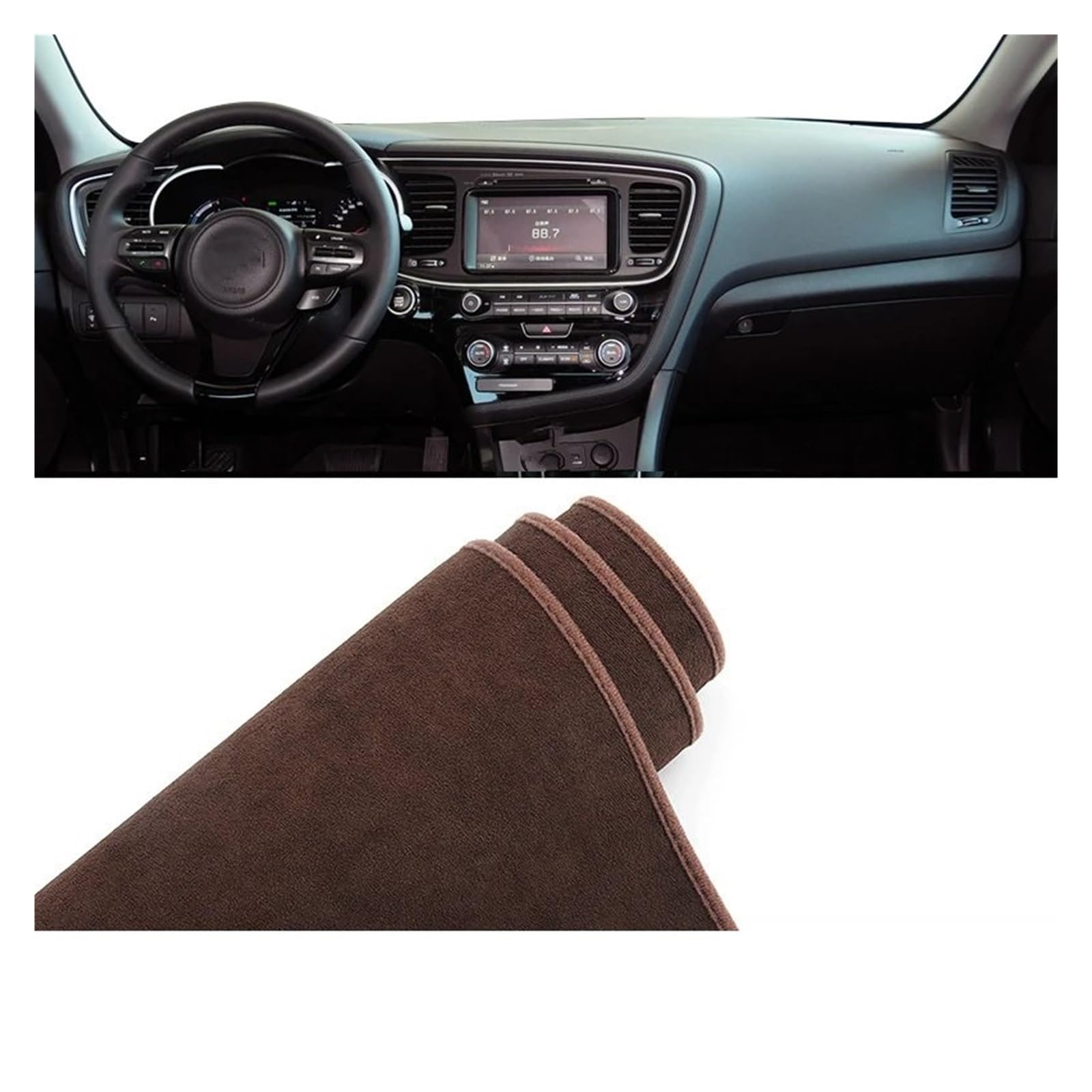 Car Dashboard Cover Pad Für Kia Für Optima Für K5 2011 2012 2013 2014 2015 Auto-Armaturenbrett-Abdeckungsmatte Sonnenschutzpolster rutschfeste Hülle(B Brown LHD) von AVNVNCNO