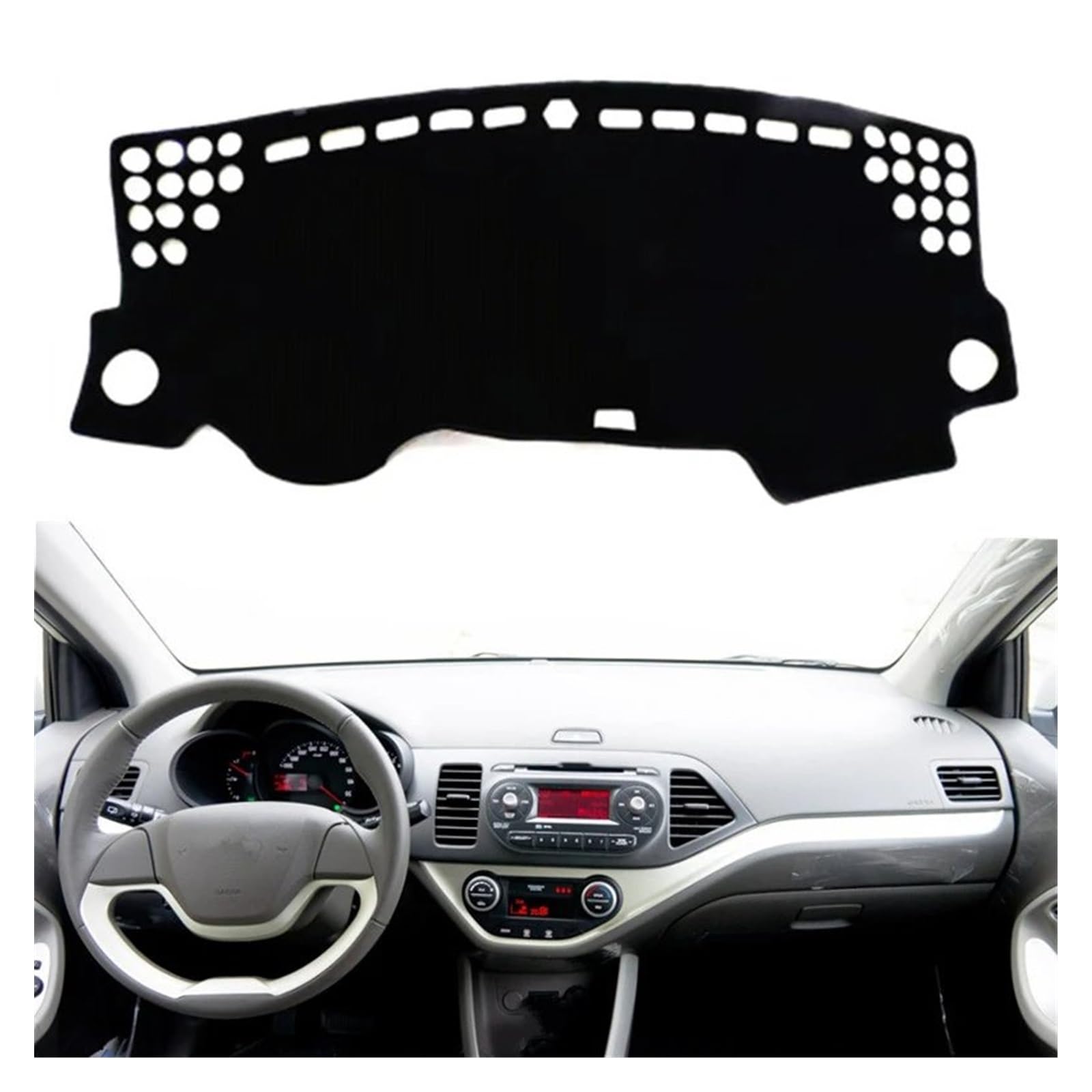 Car Dashboard Cover Pad Für Kia Für Picanto Für Morning 2012-2016 Auto Dashmat Armaturenbrett Abdeckung Pad Matte Blendschutz Sonnenschutz Schutz Teppich Teppich(Rot,Lhd) von AVNVNCNO