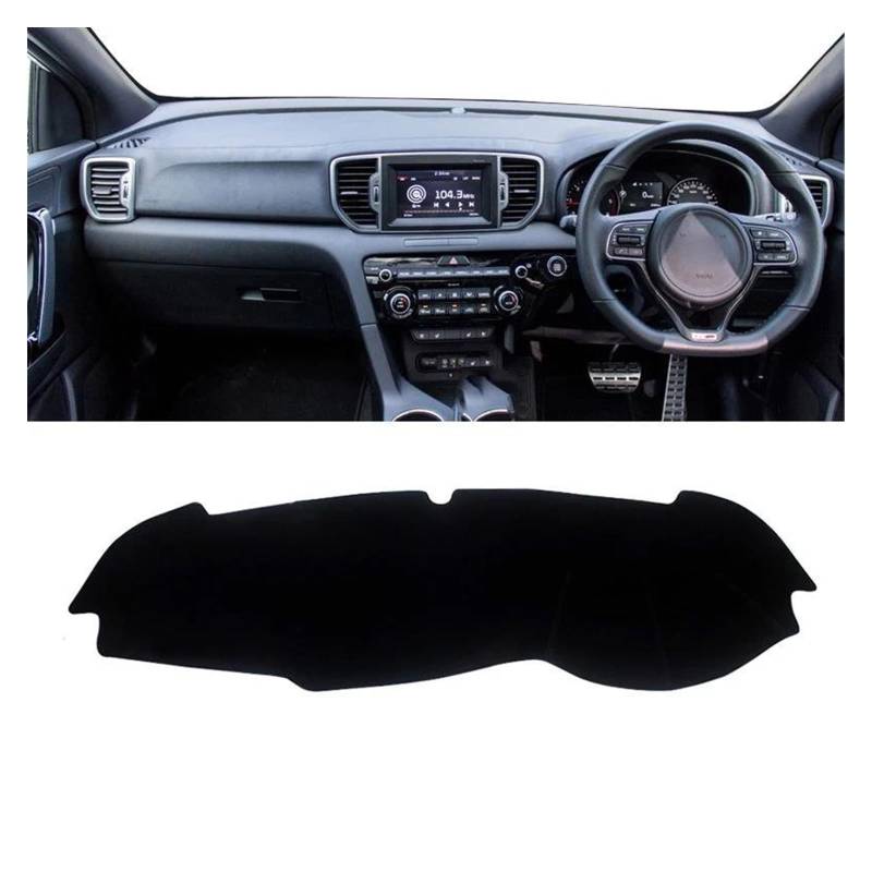 Car Dashboard Cover Pad Für Kia Für Sportage 4 2016-2018 2019 2020 2021 Auto Armaturenbrettabdeckung Vermeiden Sie Lichtmatte Instrumentenplattformabdeckung Matte Teppich(A Black Side RHD) von AVNVNCNO