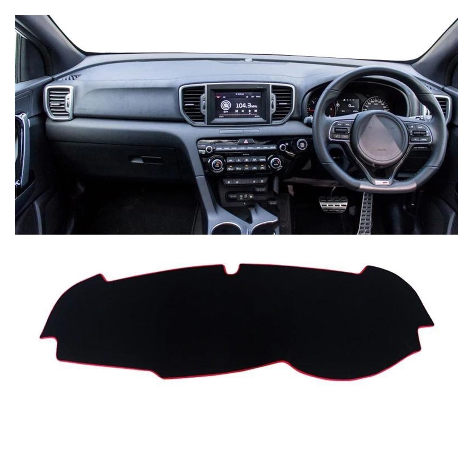 Car Dashboard Cover Pad Für Kia Für Sportage 4 2016-2018 2019 2020 2021 Auto Armaturenbrettabdeckung Vermeiden Sie Lichtmatte Instrumentenplattformabdeckung Matte Teppich(A Red Side RHD) von AVNVNCNO