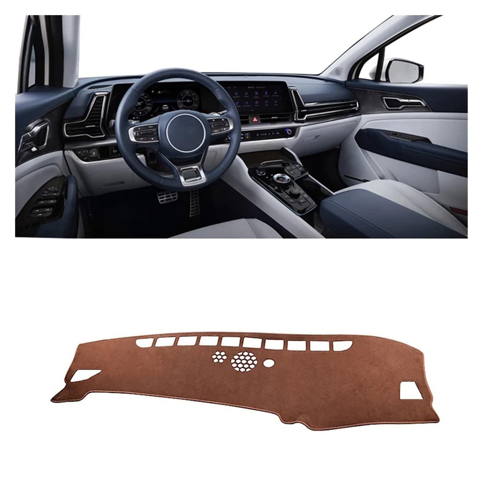 Car Dashboard Cover Pad Für Kia Für Sportage Für NQ5 2022 2023 2024 Auto-Armaturenbrett-Abdeckung, Vermeiden Sie Lichtpolster, Instrumententafel-Teppiche(B LHD Brown) von AVNVNCNO