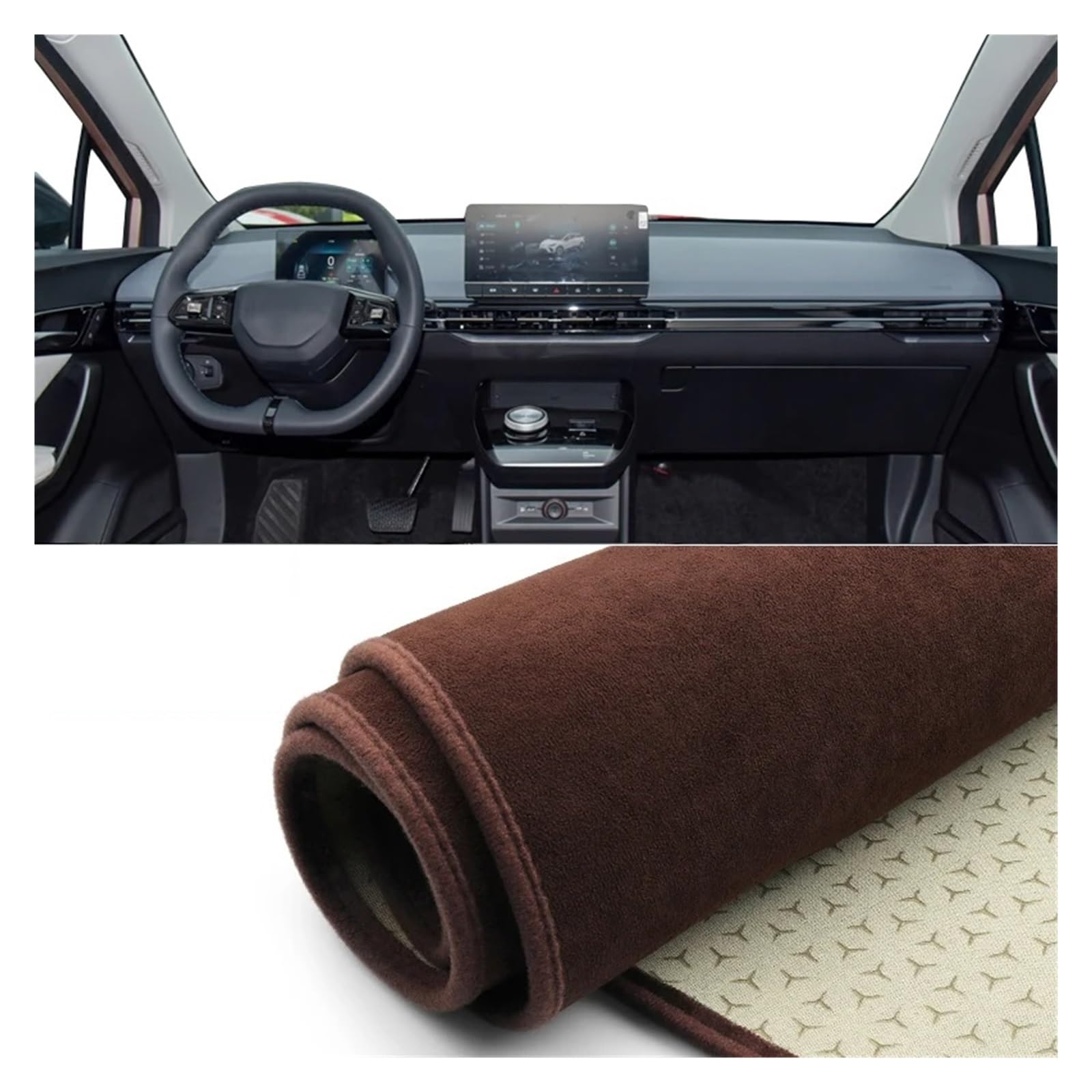 Car Dashboard Cover Pad Für MG 4 Für MG4 Für EV Für EH32 Für Mulan Für Electric 2022 2023 2024 Auto-Armaturenbrettmatte rutschfeste Unterlage Instrumententeppiche(B Brown LHD) von AVNVNCNO