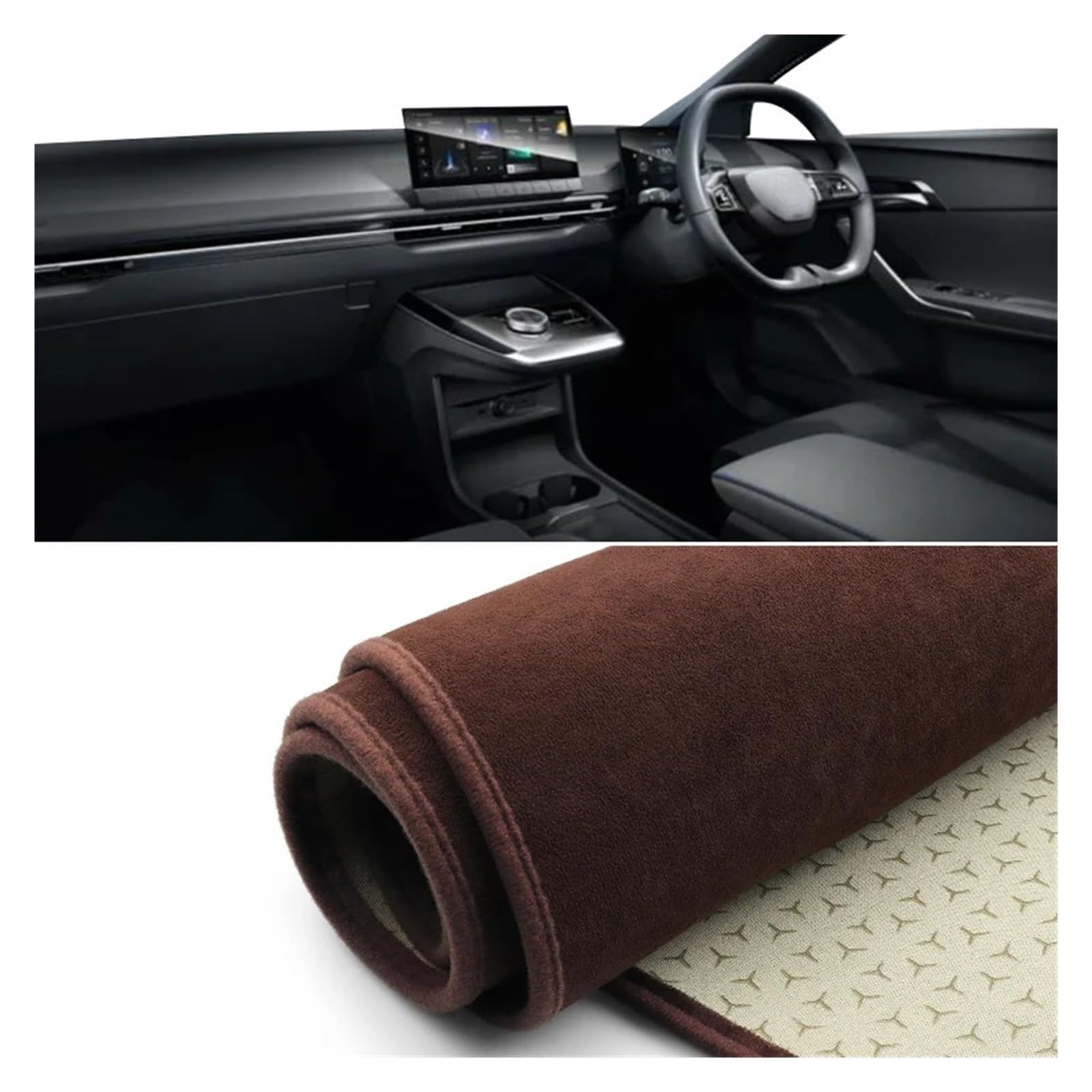 Car Dashboard Cover Pad Für MG 4 Für MG4 Für EV Für EH32 Für Mulan Für Electric 2022 2023 2024 Auto-Armaturenbrettmatte rutschfeste Unterlage Instrumententeppiche(B Brown RHD) von AVNVNCNO