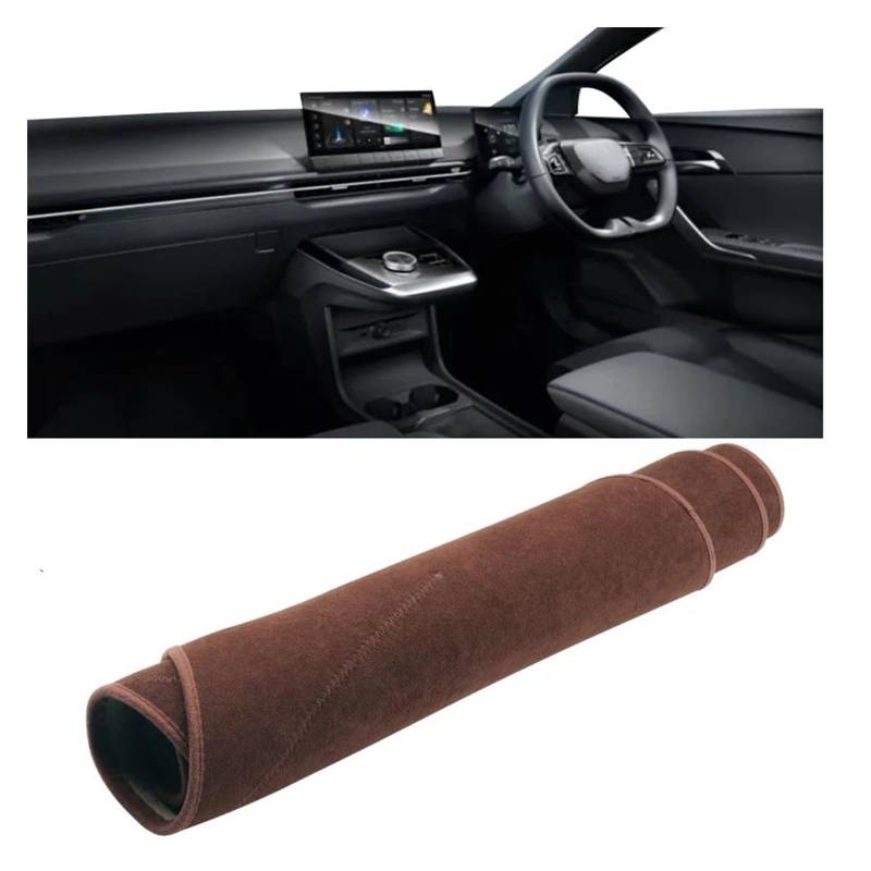 Car Dashboard Cover Pad Für MG 4 Für MG4 Für EV Für Electric Für EH32 Für Mulan 2022-2024 Auto-Armaturenbrett-Abdeckungen Pad Sonnenschutzteppiche rutschfeste Matten(B Brown RHD) von AVNVNCNO