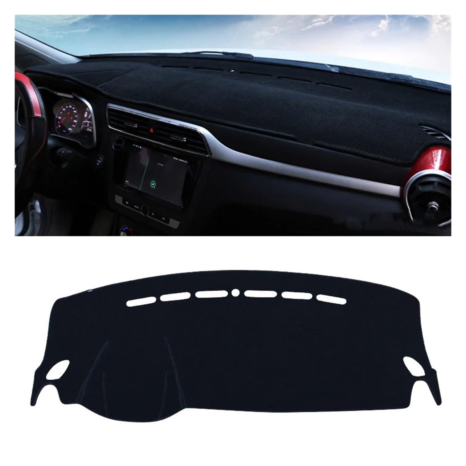 Car Dashboard Cover Pad Für MG Für ZS Für EV 2017 2018 2019 2020 2021 2022 2023 Auto Armaturenbrettabdeckung Armaturenbrettmatte Teppich Sonnenschutz Dashmat rutschfest(A LHD Black Side) von AVNVNCNO