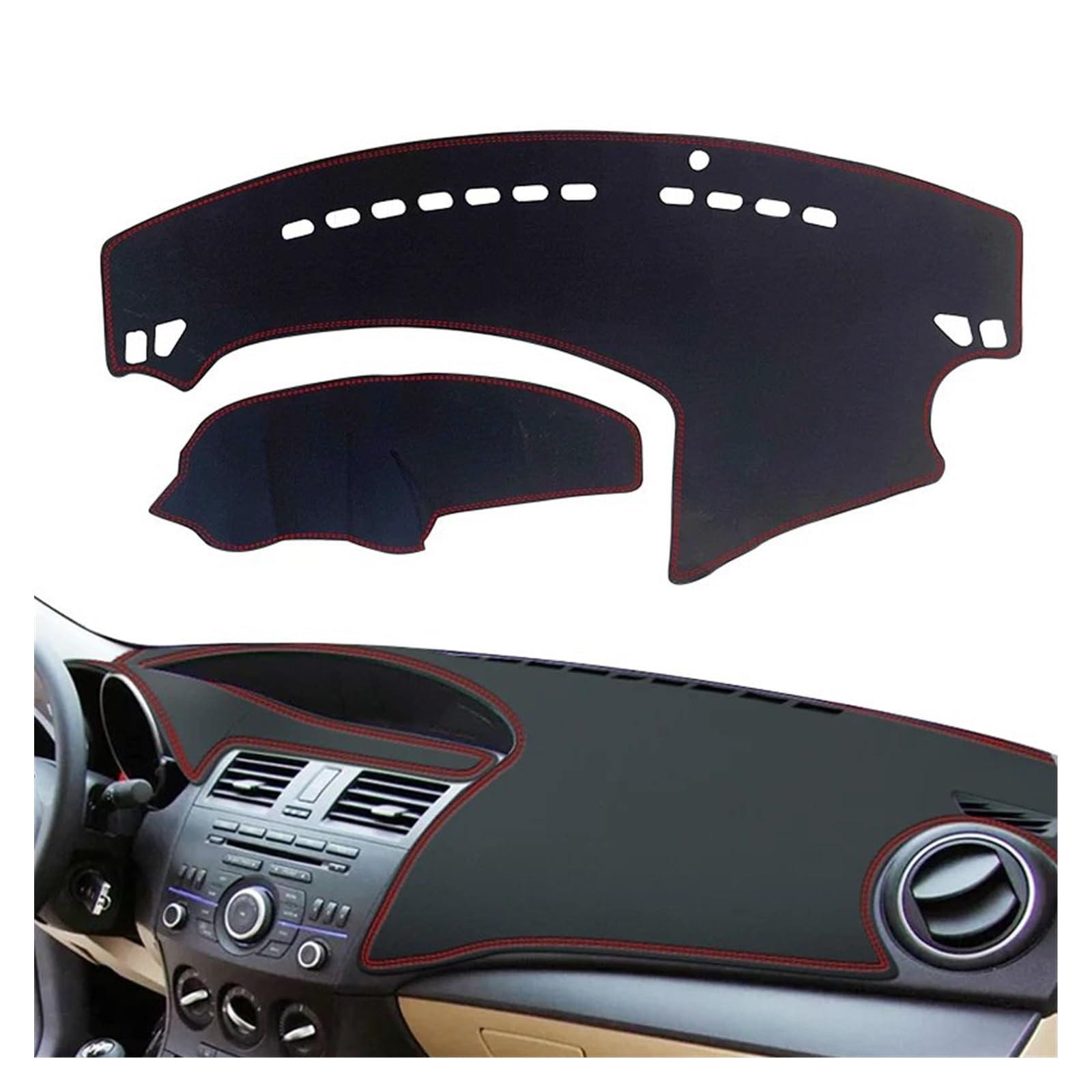 Car Dashboard Cover Pad Für Mazda 3 2010 2011 2012 2013 Auto Armaturenbrett Abdeckung Dash Schutz Matte Linkslenker Schwarz Mit Roter Linie von AVNVNCNO