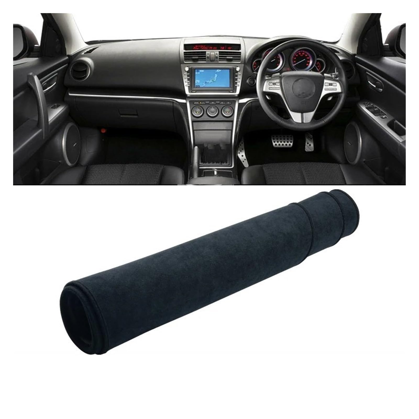 Car Dashboard Cover Pad Für Mazda 6 Für GH 2008 2009 2010 2011 2012 Auto-Armaturenbrett-Abdeckung Lichtschutzmatte Sonnenschutz Anti-UV-Teppiche rutschfeste Matten(B Black RHD) von AVNVNCNO