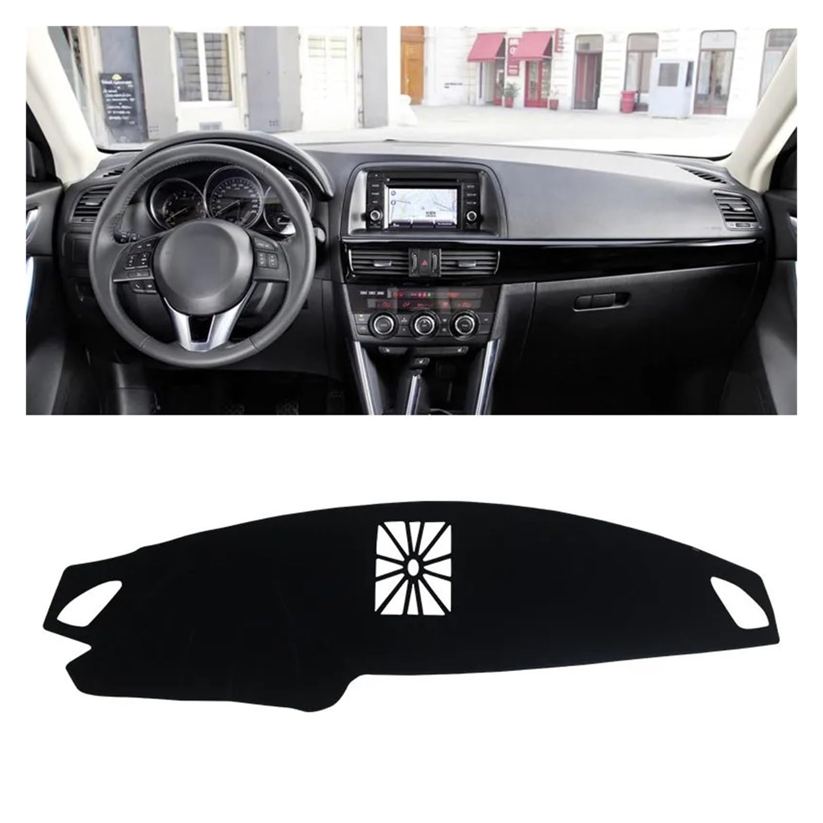 Car Dashboard Cover Pad Für Mazda Für CX-5 Für CX5 Für CX 5 Für KE 2012-2014 2015 2016 Auto-Armaturenbrett-Abdeckung Armaturenbrettmatte Sonnenschutz rutschfeste Unterlage(A Black Side LHD) von AVNVNCNO