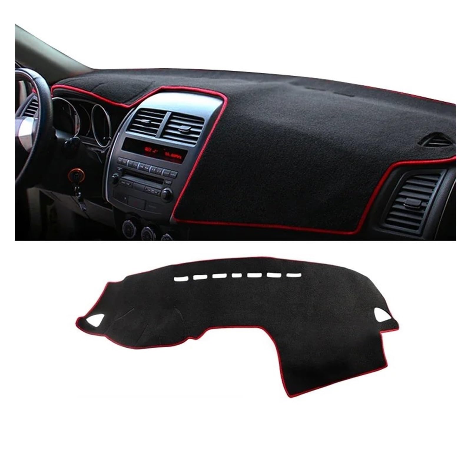 Car Dashboard Cover Pad Für Mitsubishi Für ASX 2010 2011 2012 2013 2014 2015 2016 2017 2018 2019 2020 2021 2022 Für RVR Auto Dashboard Abdeckung Matte(A LHD Red Side) von AVNVNCNO